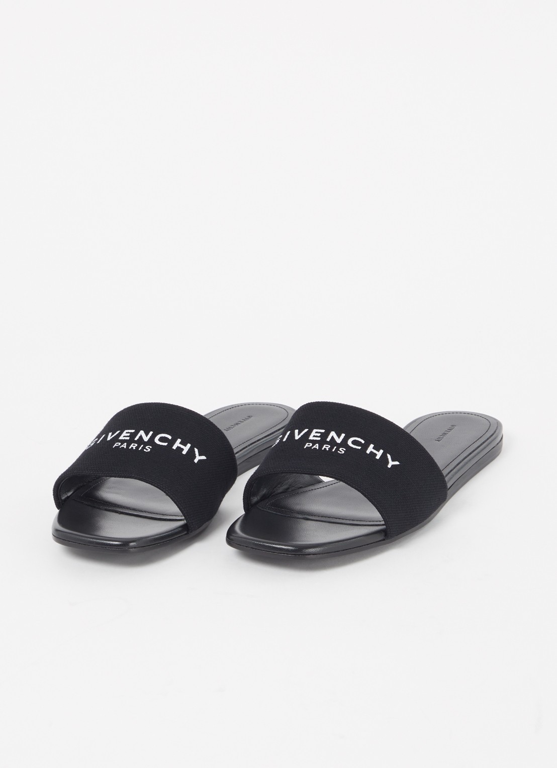 Givenchy 4G slipper van canvas met logo - detail 2 zwart