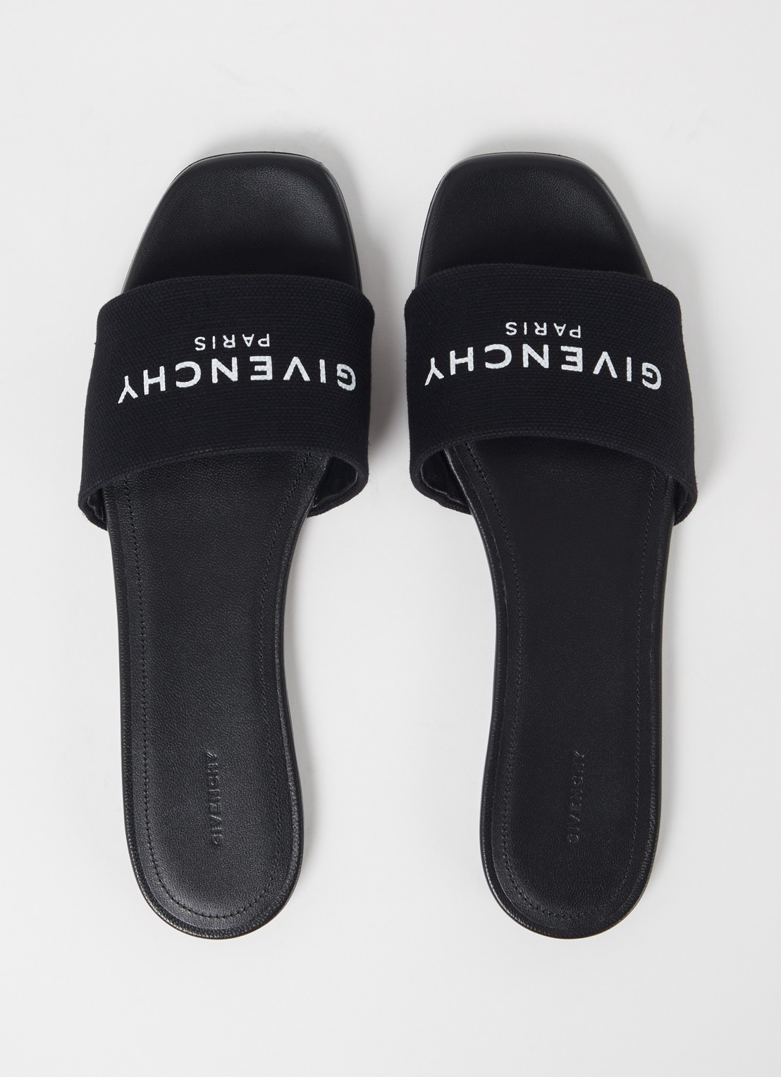 Givenchy 4G slipper van canvas met logo - detail 4 zwart