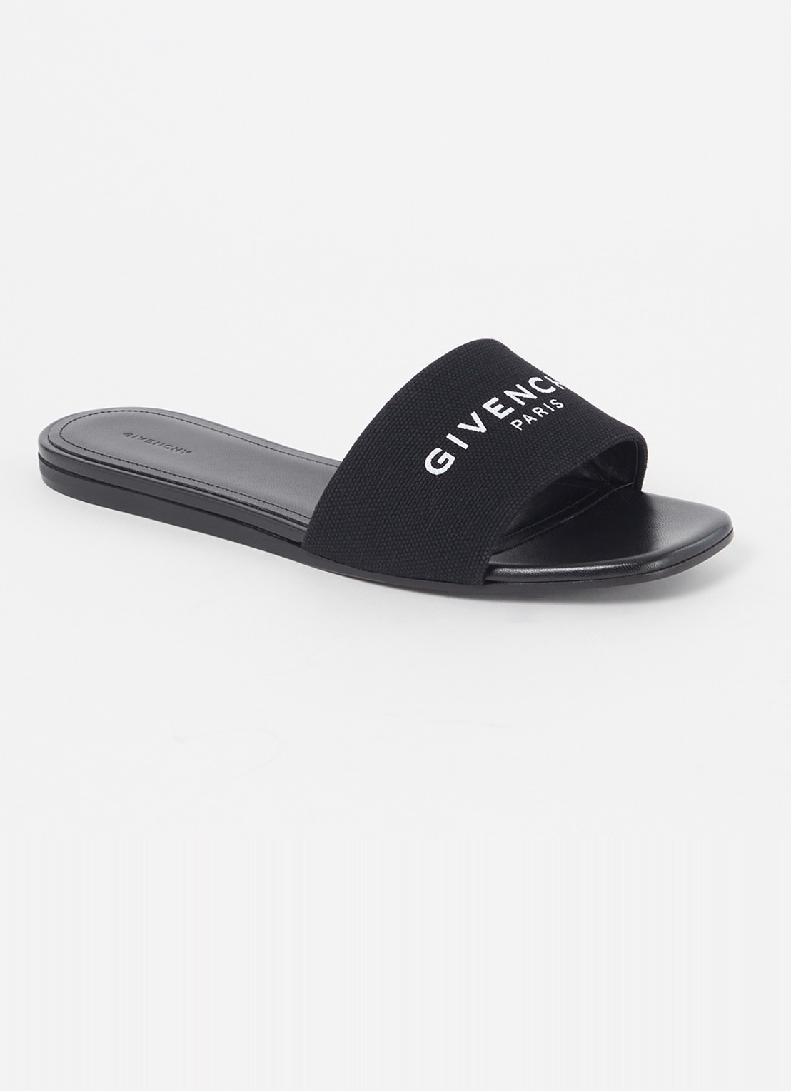 Givenchy 4G slipper van canvas met logo - voorkant zwart