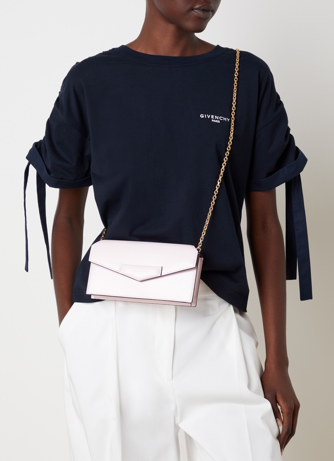 Givenchy Antigona clutch van kalfsleer met afneembare schouderriem - voorkant 7 lichtroze