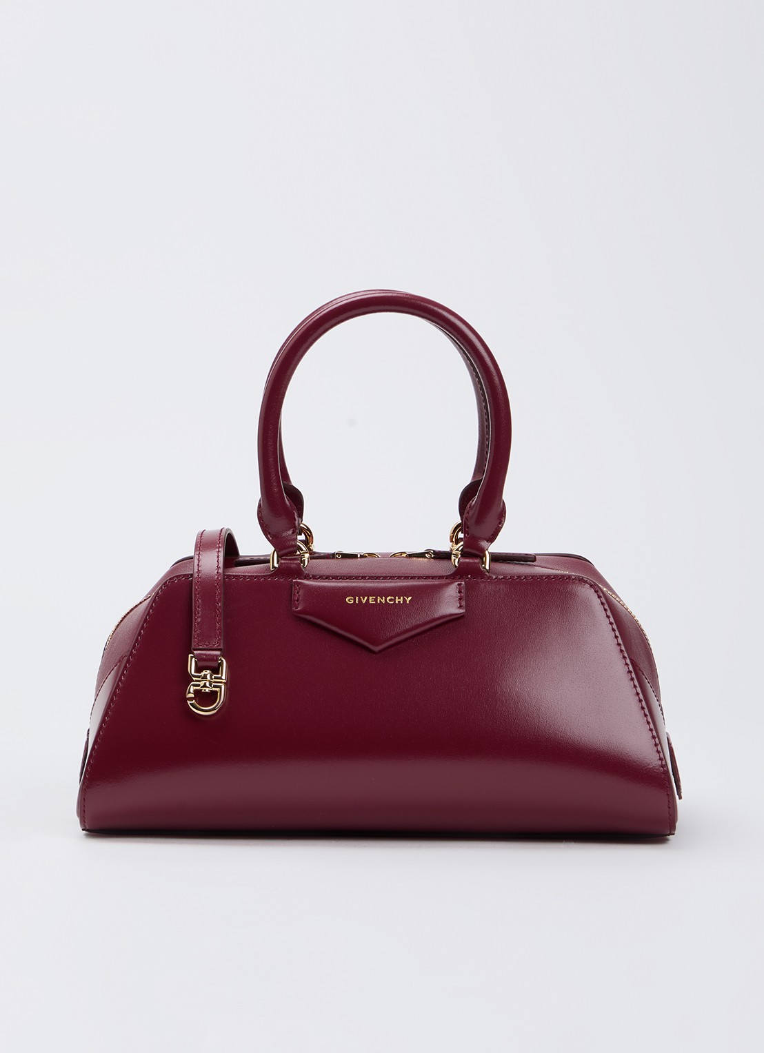 Givenchy Antigona East-West Mini handtas van kalfsleer met afneembare schouderriem - voorkant 4 bordeauxrood