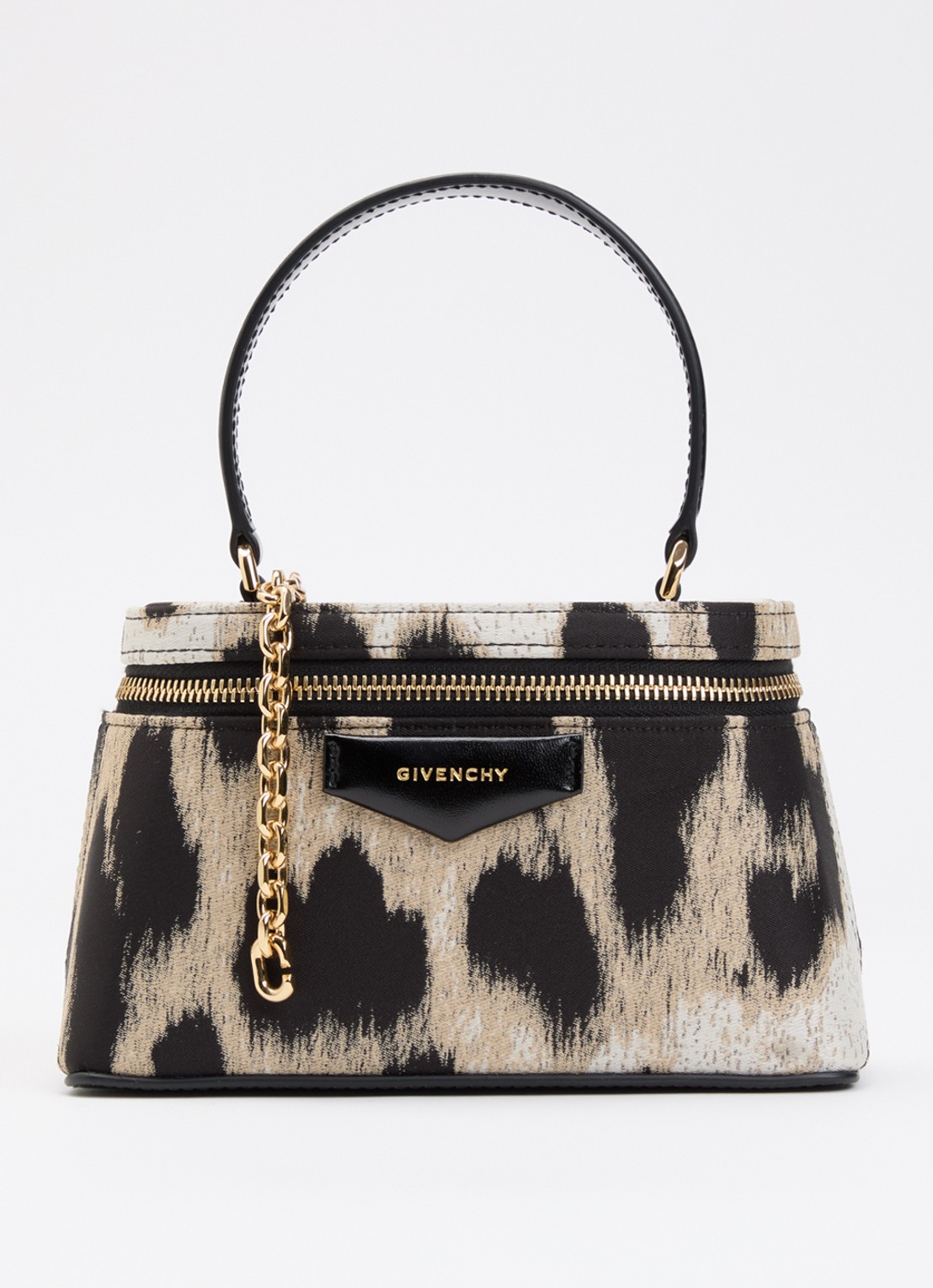Givenchy Antigona handtas met panterprint en afneembare schouderriem - voorkant 6 beige