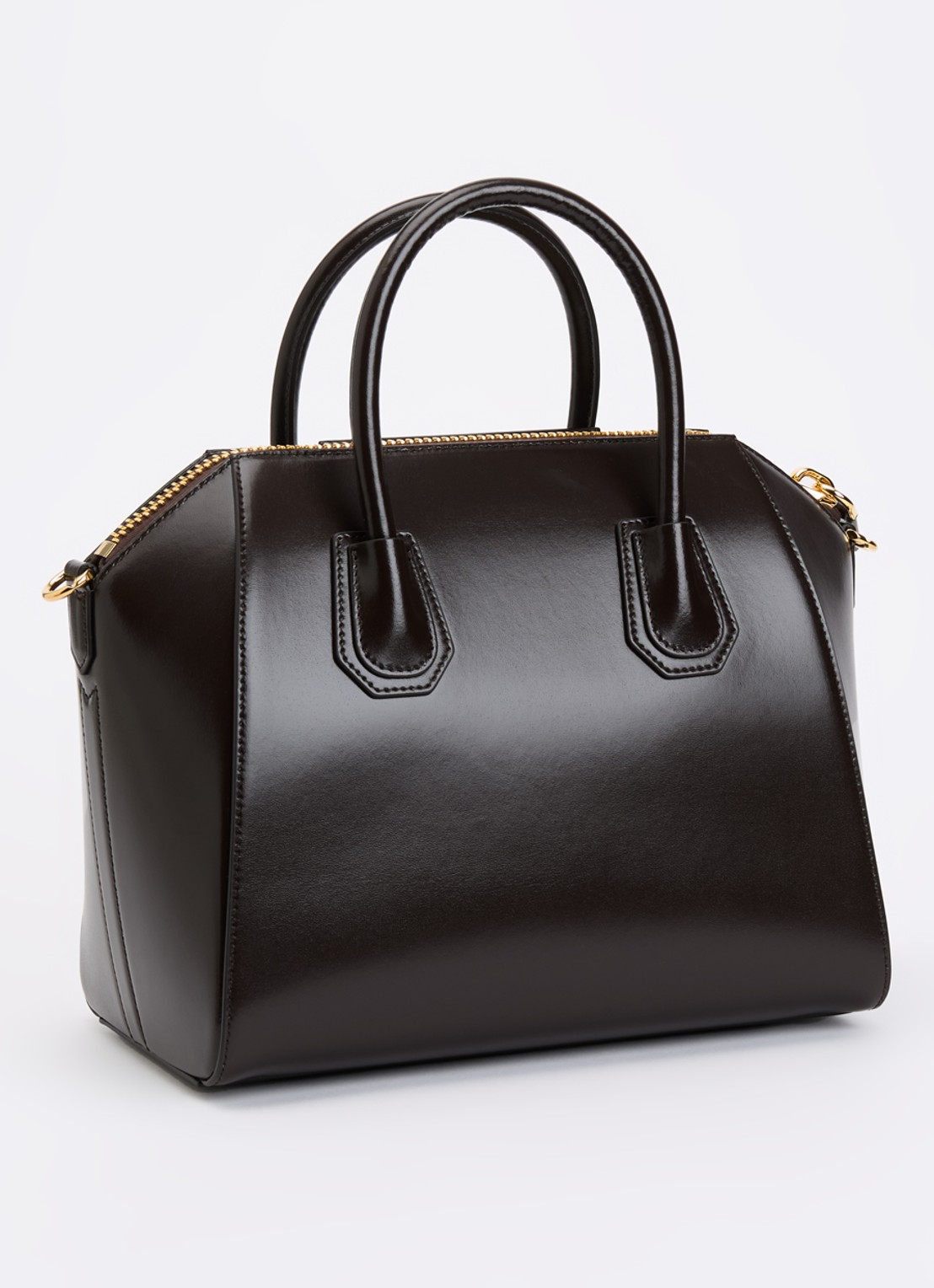 Givenchy Antigona handtas van leer met afneembare schouderriem - achterkant chocoladebruin
