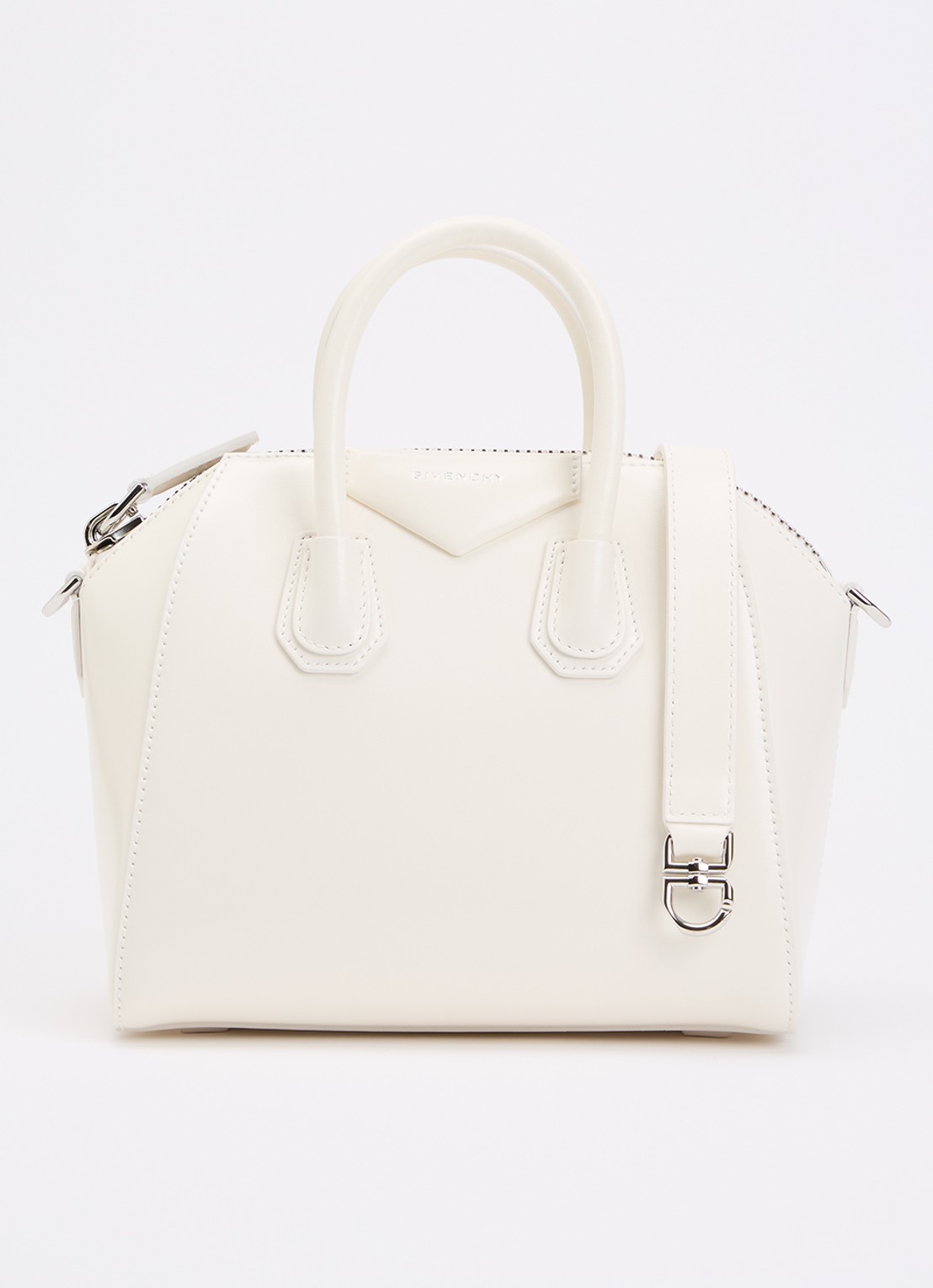 Givenchy Antigona Mini handtas van kalfsleer met afneembare schouderriem - voorkant 2 ivoor