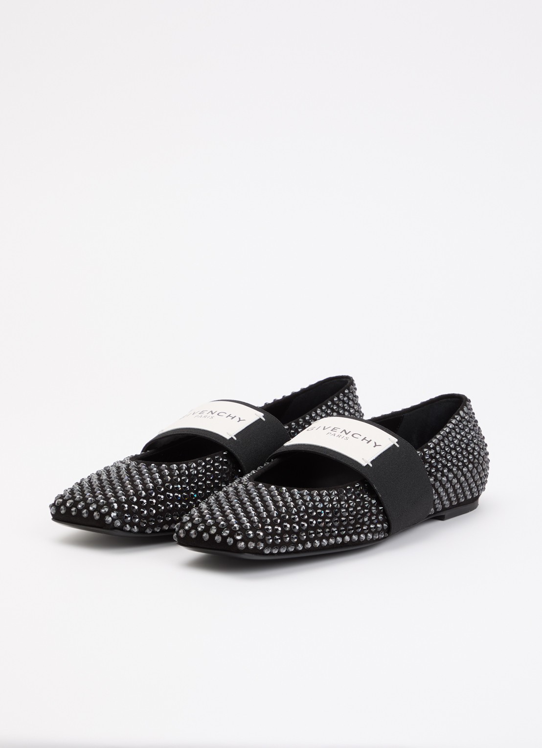 Givenchy Ballerina met strass en logo - detail 4 zwart