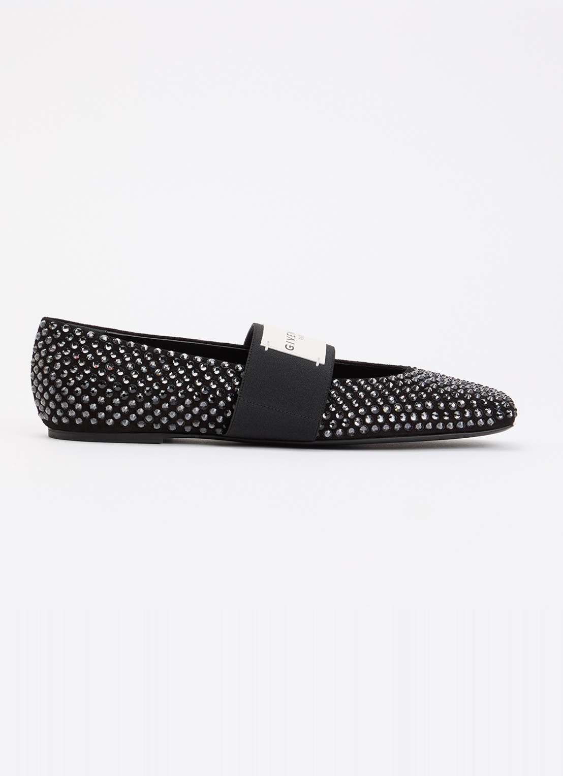 Givenchy Ballerina met strass en logo - voorkant zwart