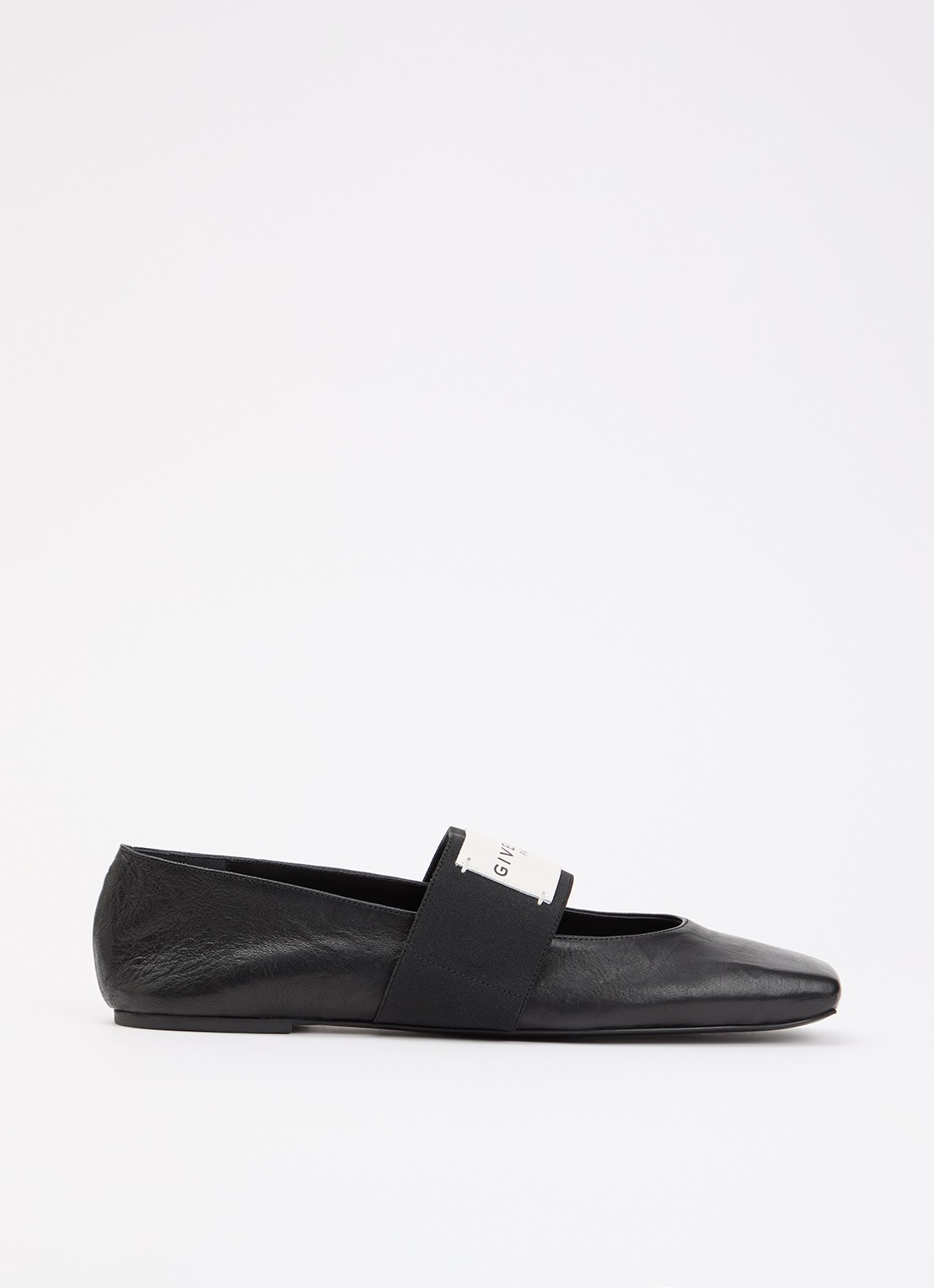Givenchy Ballerina van lamsleer met logo - voorkant zwart