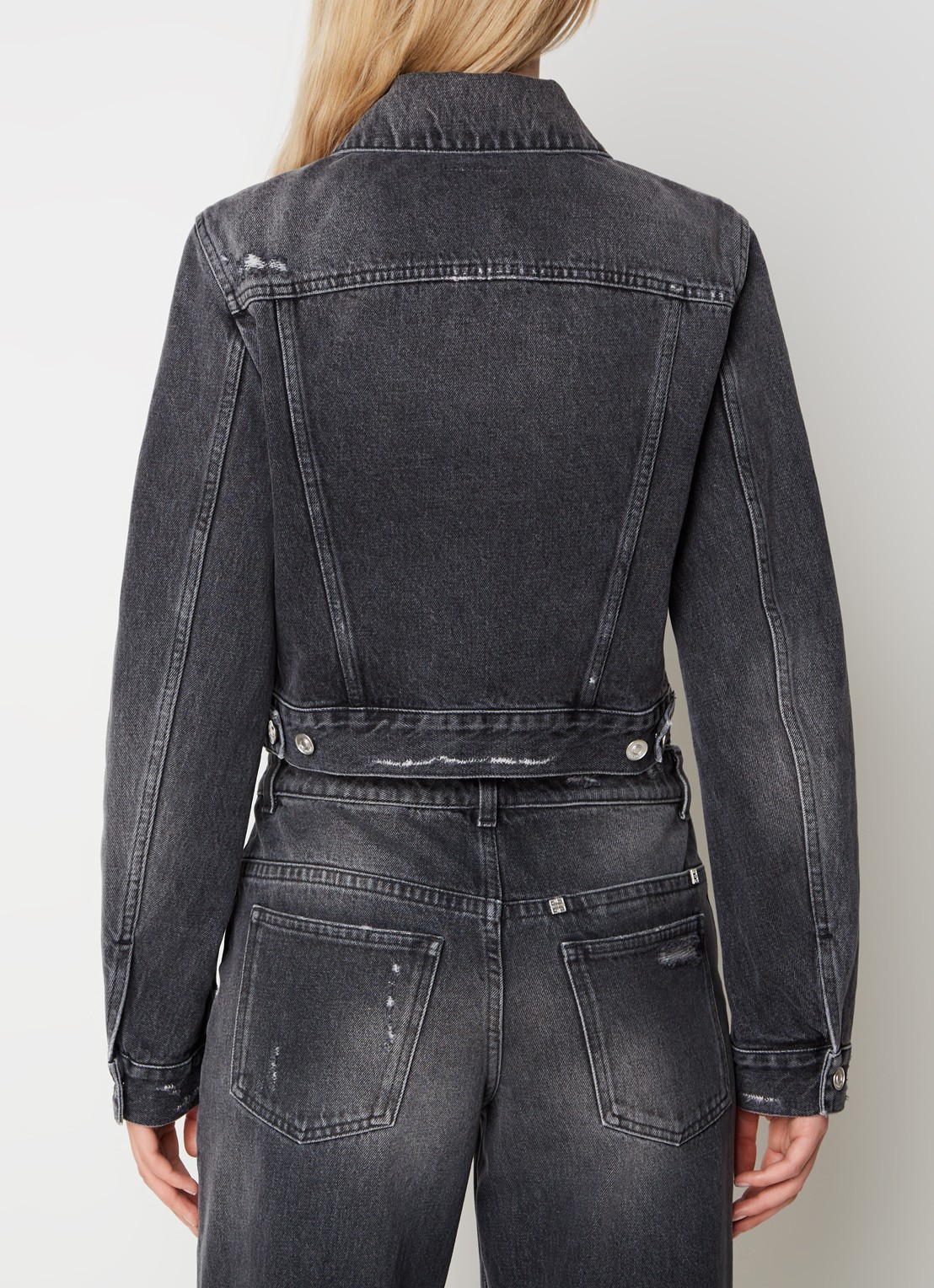 Givenchy Cropped spijkerjas met borstzakken - achterkant 3 zwart