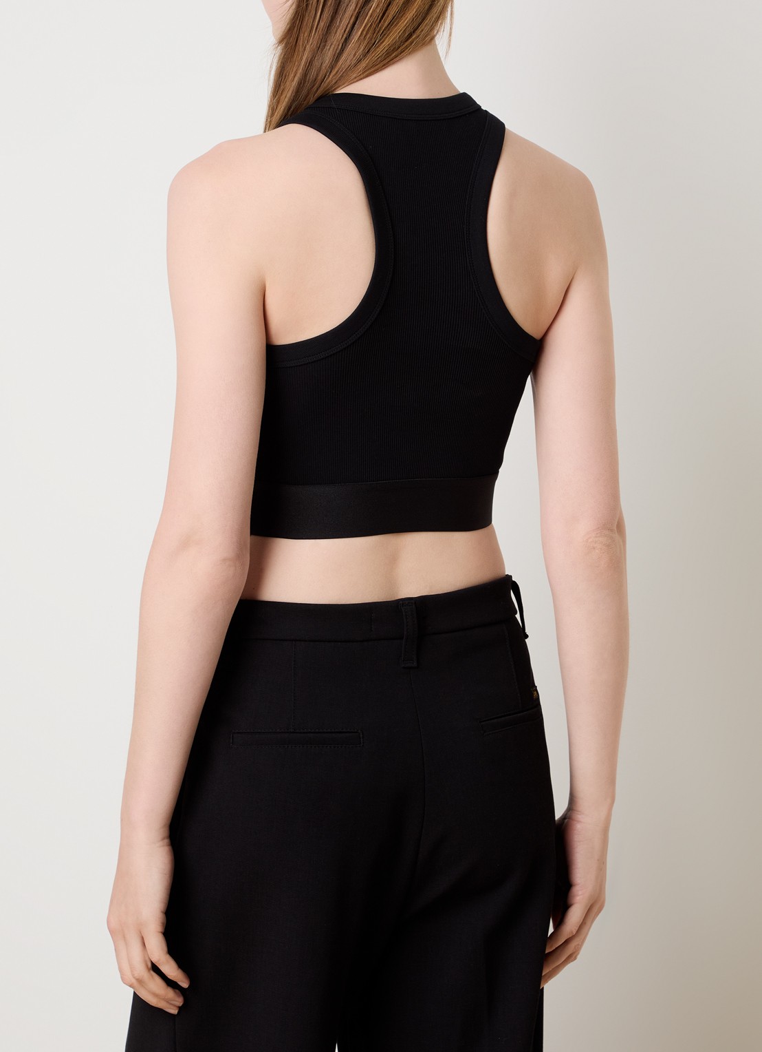 Givenchy Cropped tanktop met logoband - achterkant zwart