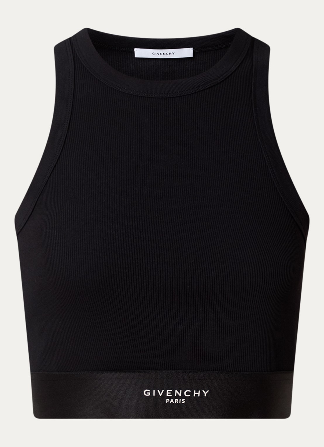 Givenchy Cropped tanktop met logoband - voorkant 4 zwart