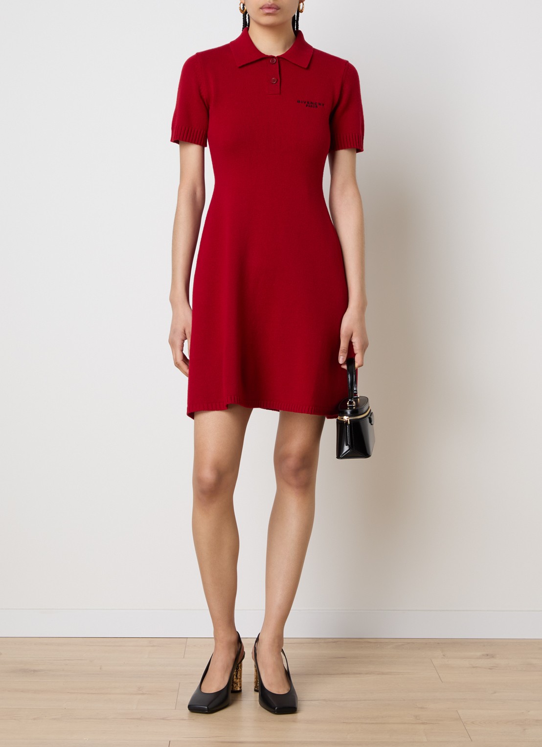 Givenchy Fijngebreide A-lijn mini jurk in kasjmierblend - voorkant 2 rood