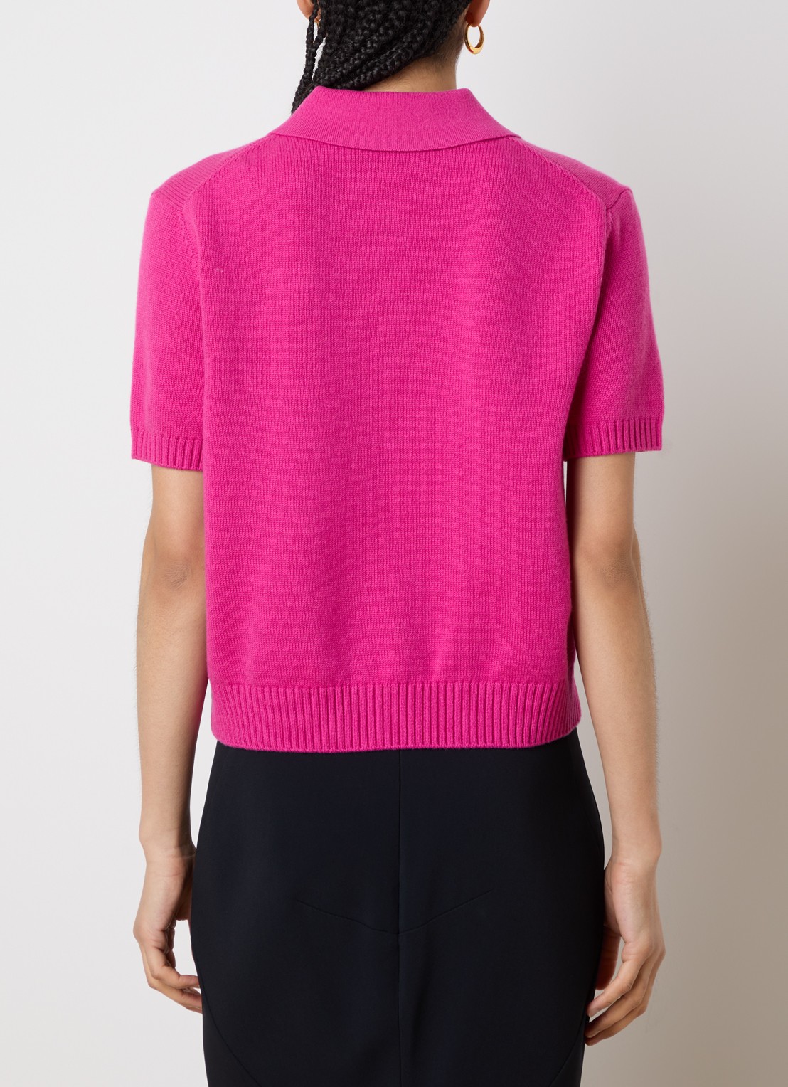 Givenchy Fijngebreide crop top in kasjmierblend met logoborduring - achterkant 3 fuchsia
