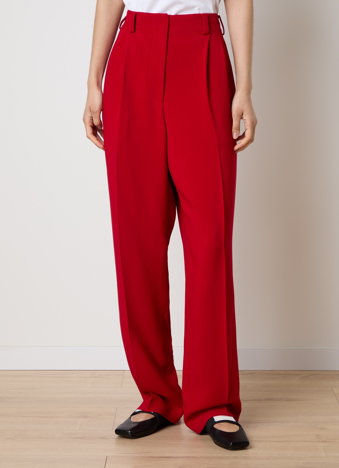 Givenchy High waist straight fit pantalon met steekzakken - detail 4 rood