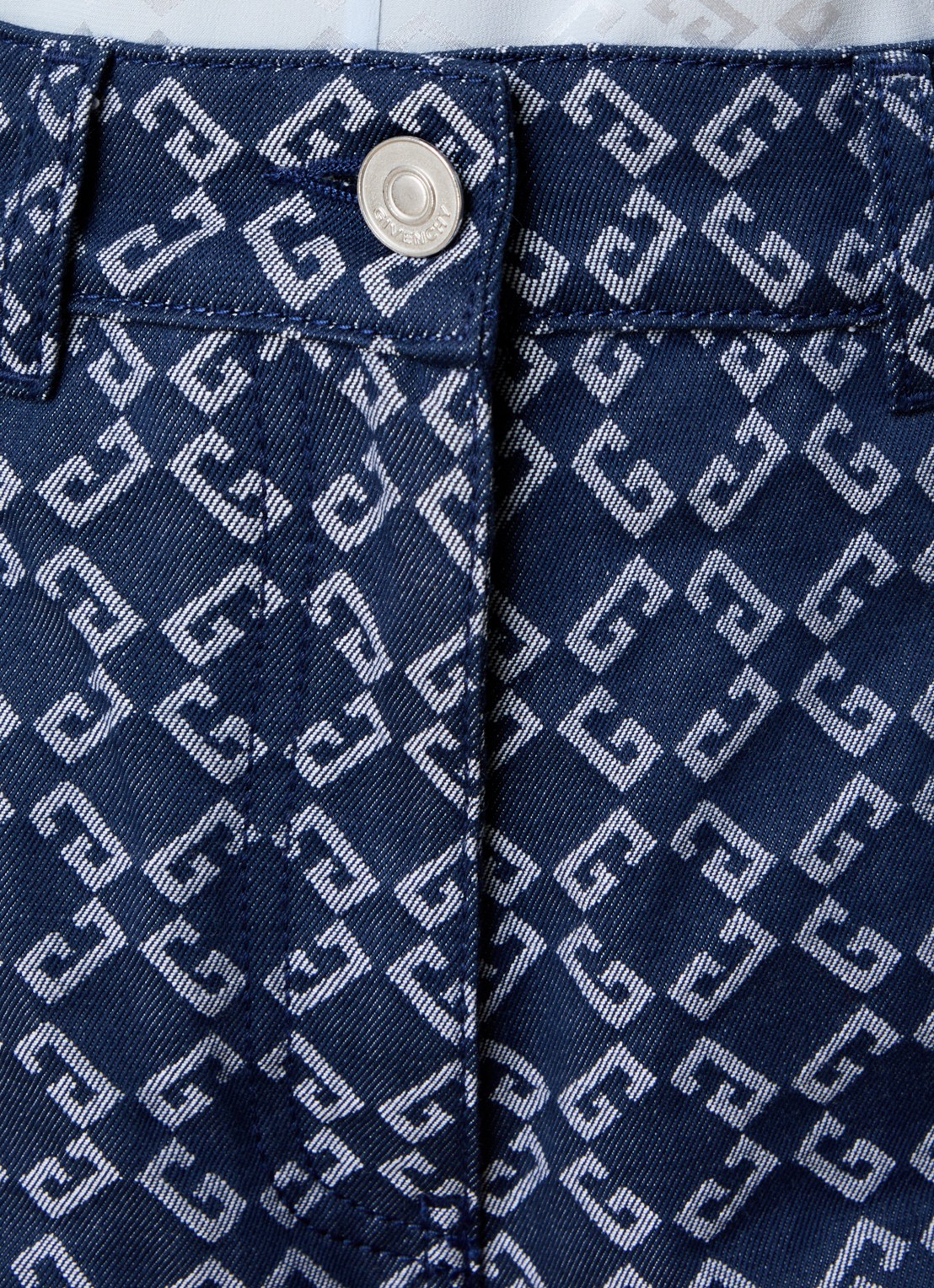 Givenchy High waist straight leg jeans met logoprint - detail 3 indigo
