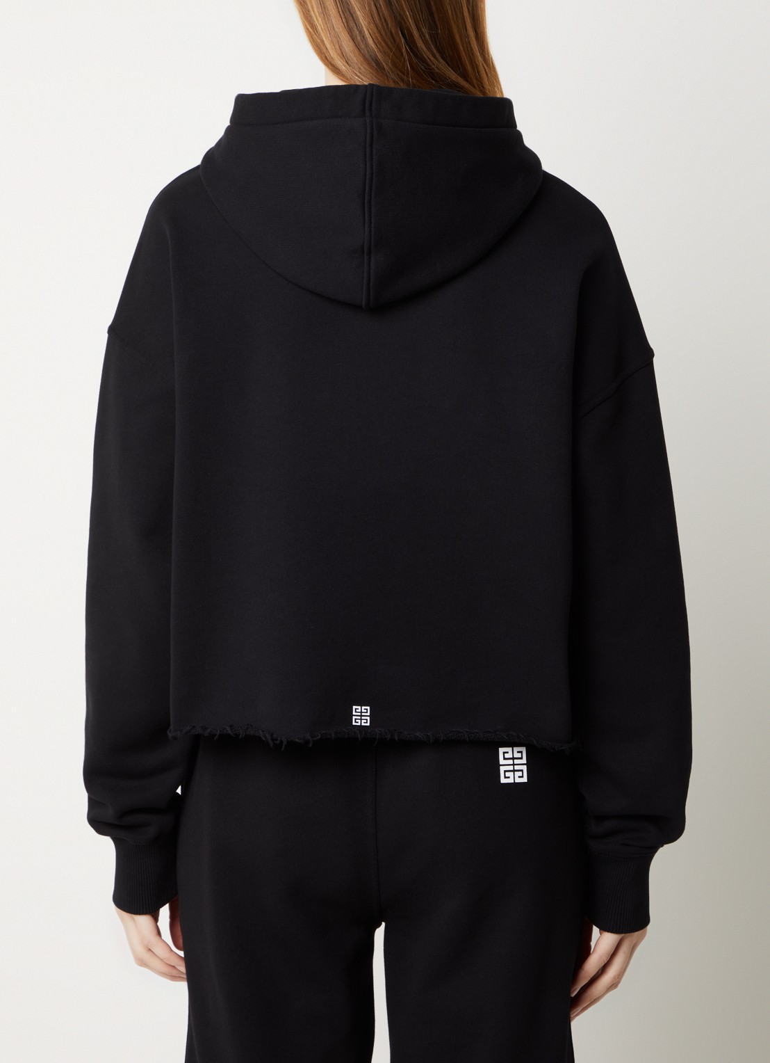 Givenchy Hoodie met logoprint en gerafelde zoom - achterkant 6 zwart