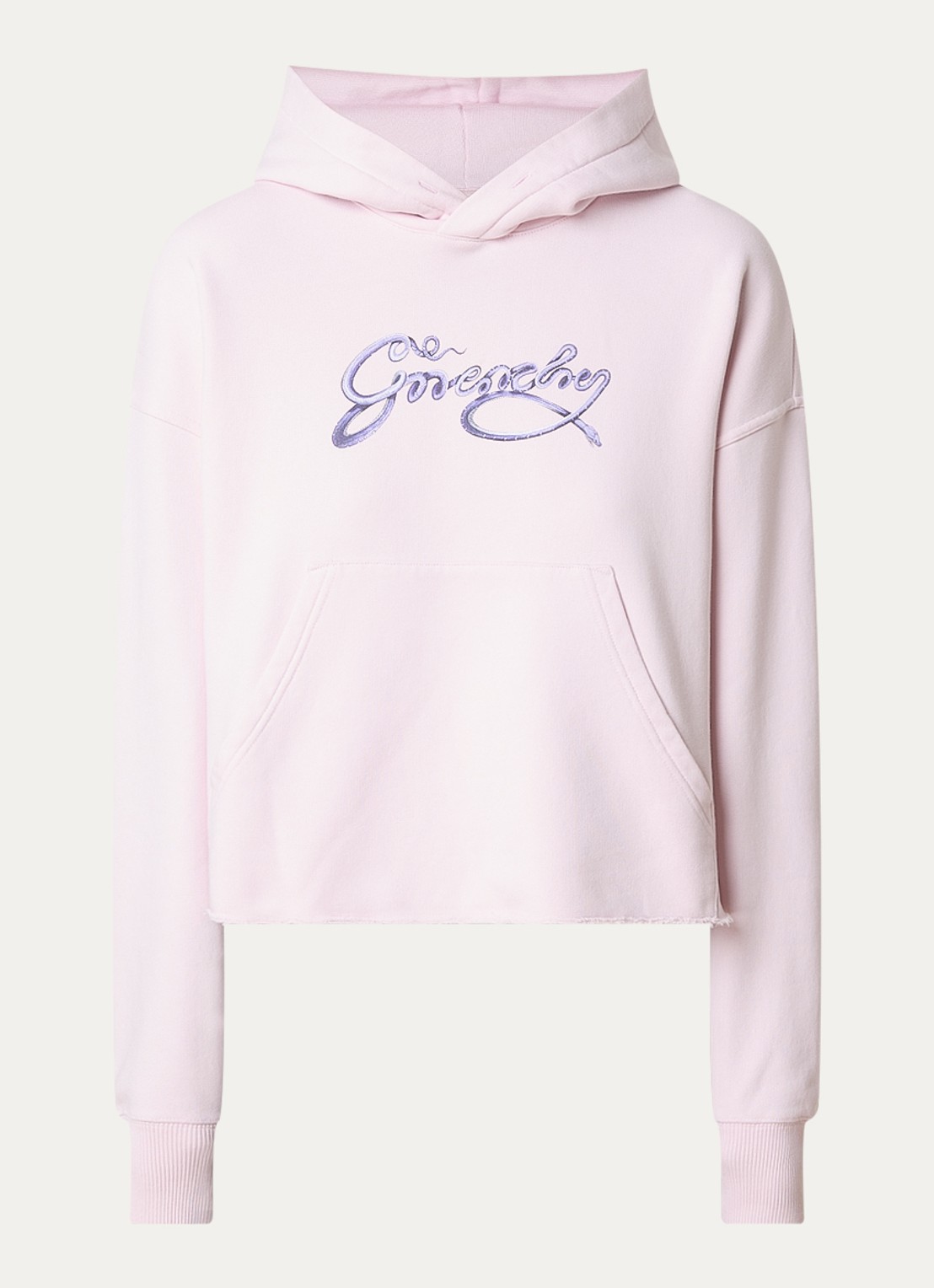 Givenchy Hoodie met logoprint en gerafelde zoom - voorkant 4 lichtroze
