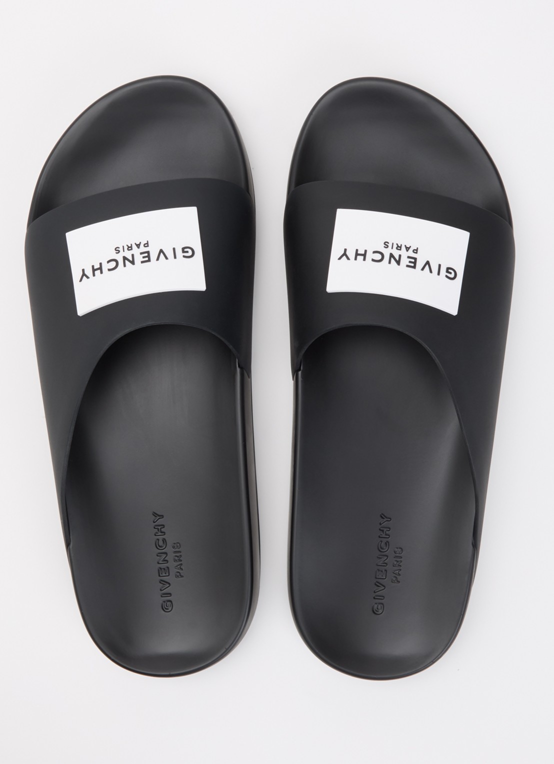Givenchy Label Slide slipper met logo - detail 4 zwart