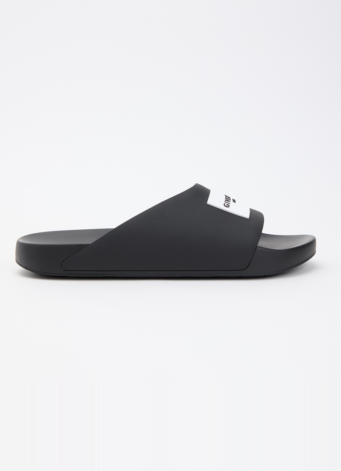 Givenchy Label Slide slipper met logo - voorkant zwart