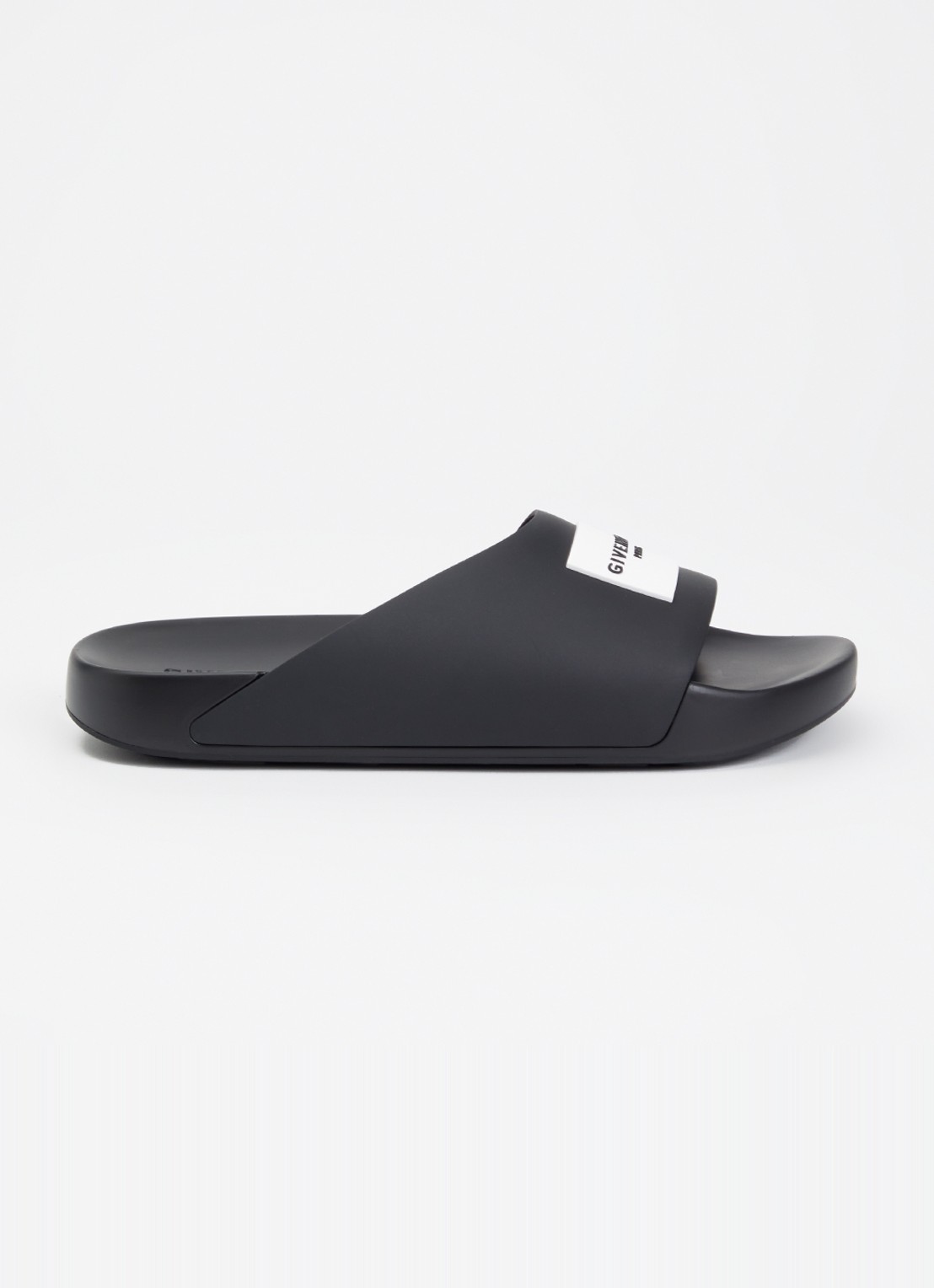 Givenchy Label Slide slipper met logo - voorkant 2 zwart