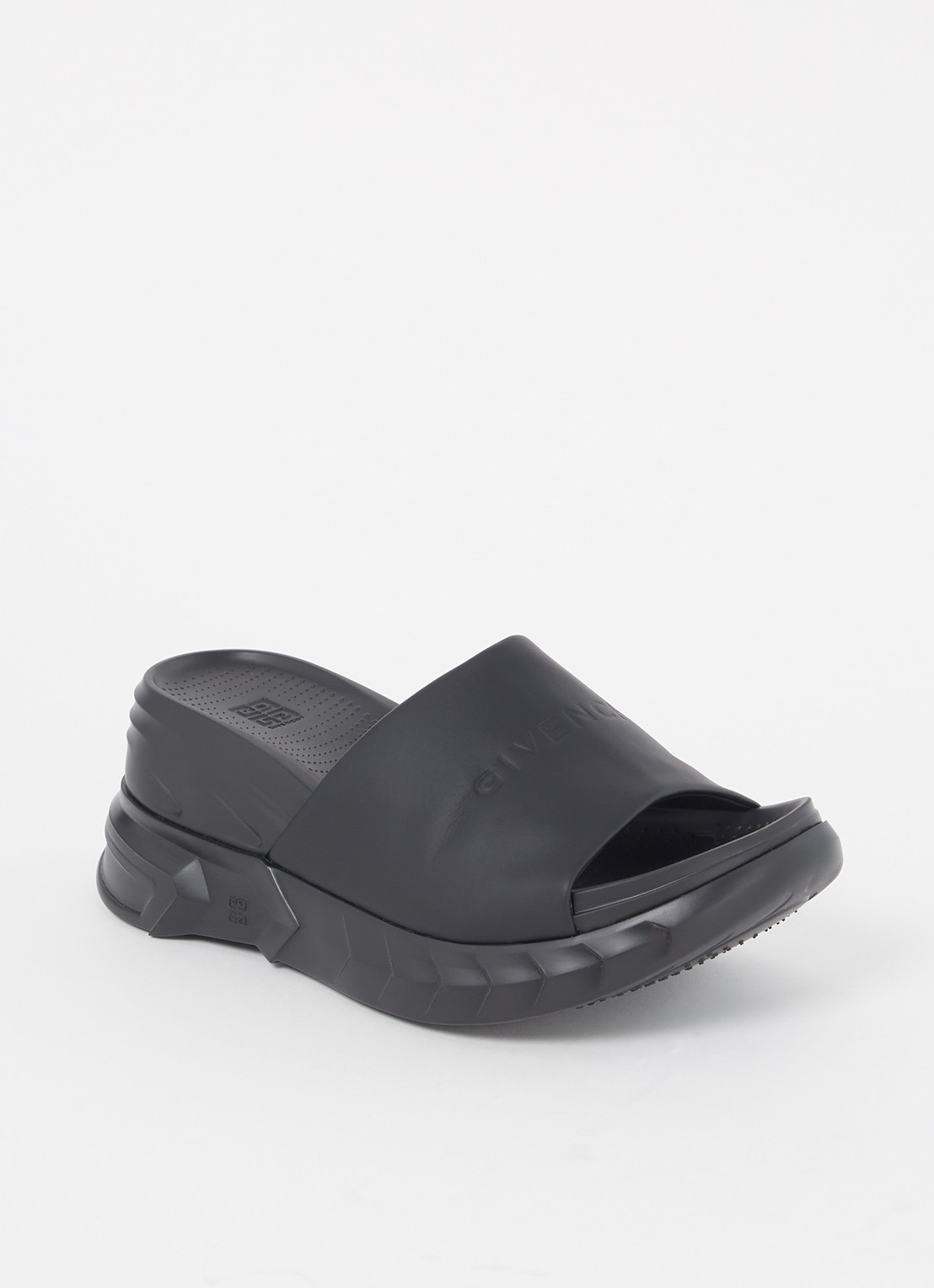 Givenchy Marshmallow slipper met logo - voorkant zwart