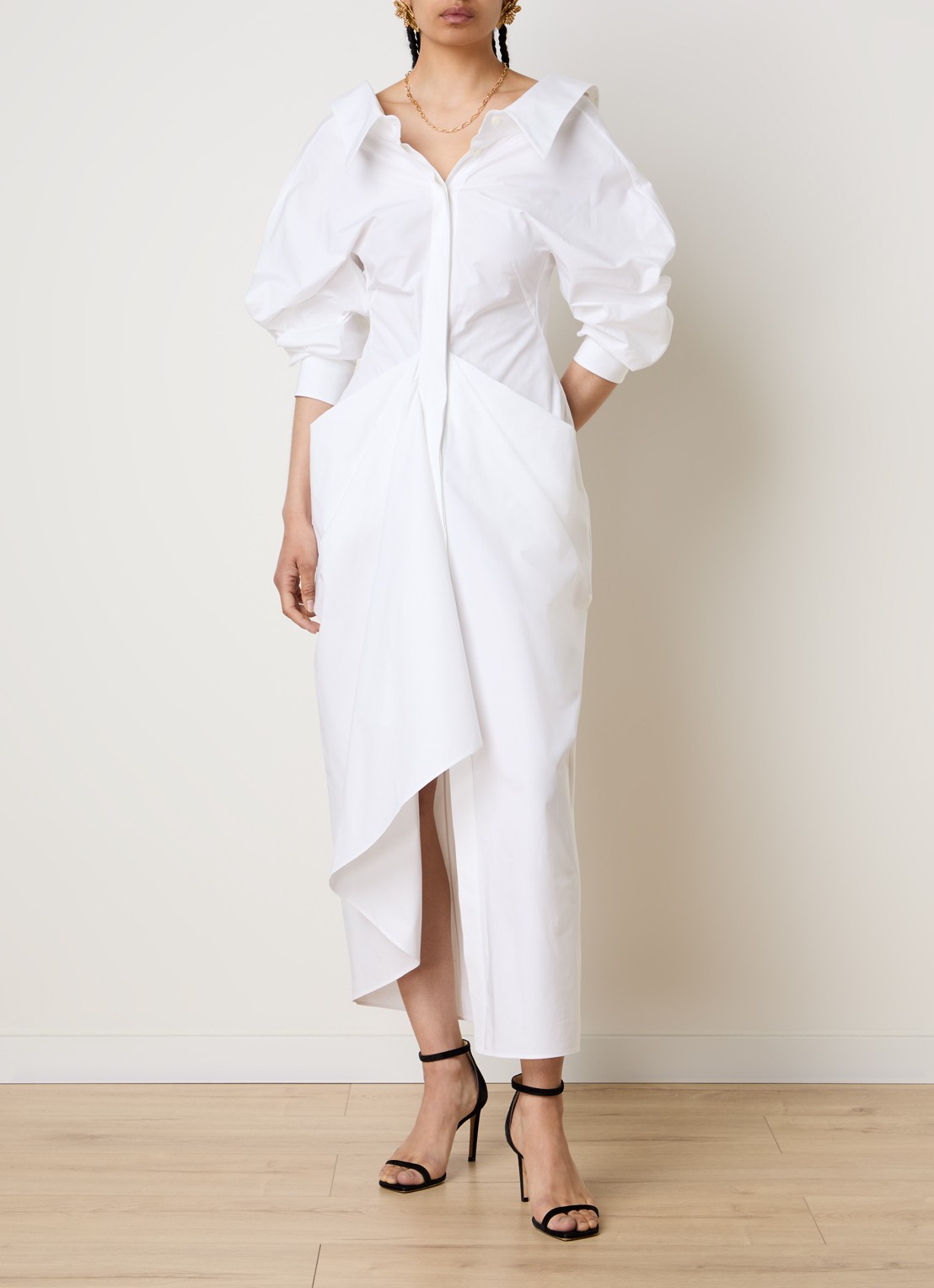 Givenchy Midi blouse jurk met kraag - detail 3 wit