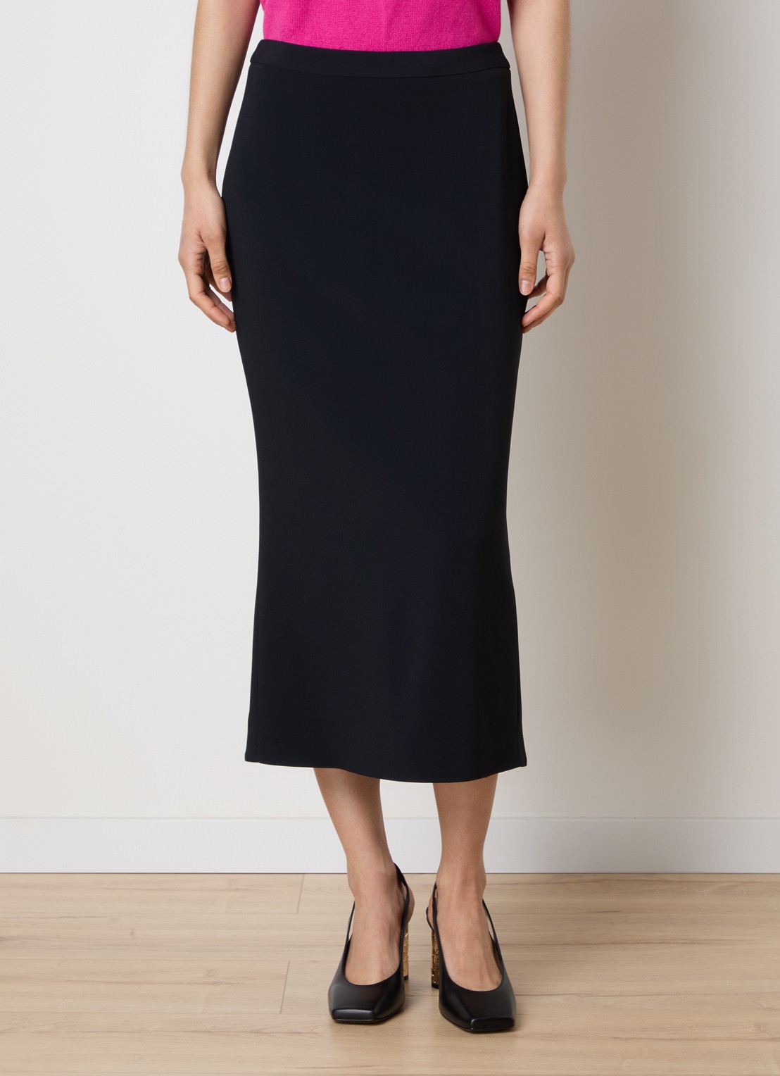 Givenchy Midi kokerrok met asymmetrisch detail - detail 2 zwart