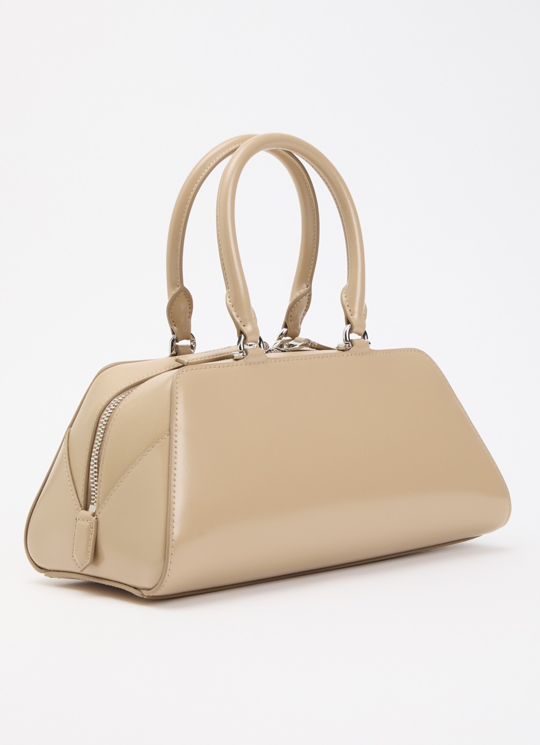 Givenchy Mini Antigona East-West handtas van kalfsleer met afneembare schouderriem - achterkant beige