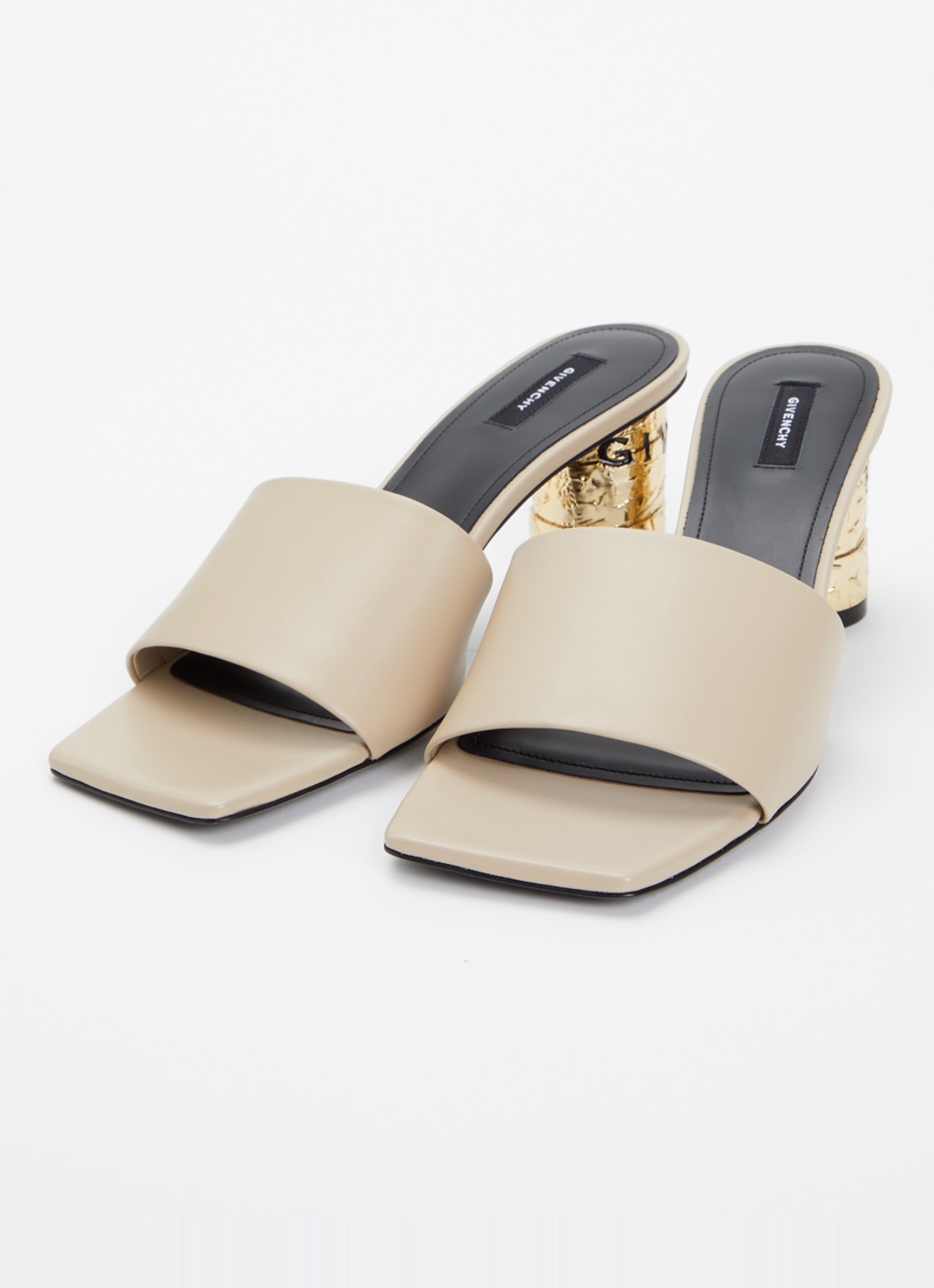 Givenchy Muiltje van kalfsleer met metallic details - detail 3 beige