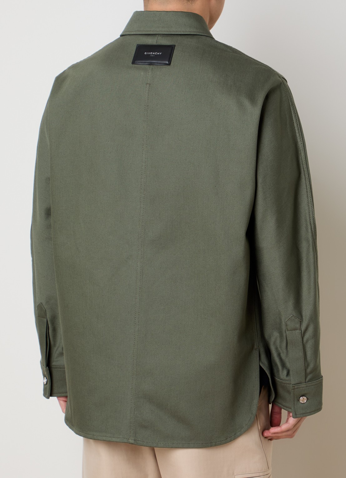 Givenchy Overshirt van denim met opgestikte zak - achterkant 5 legergroen