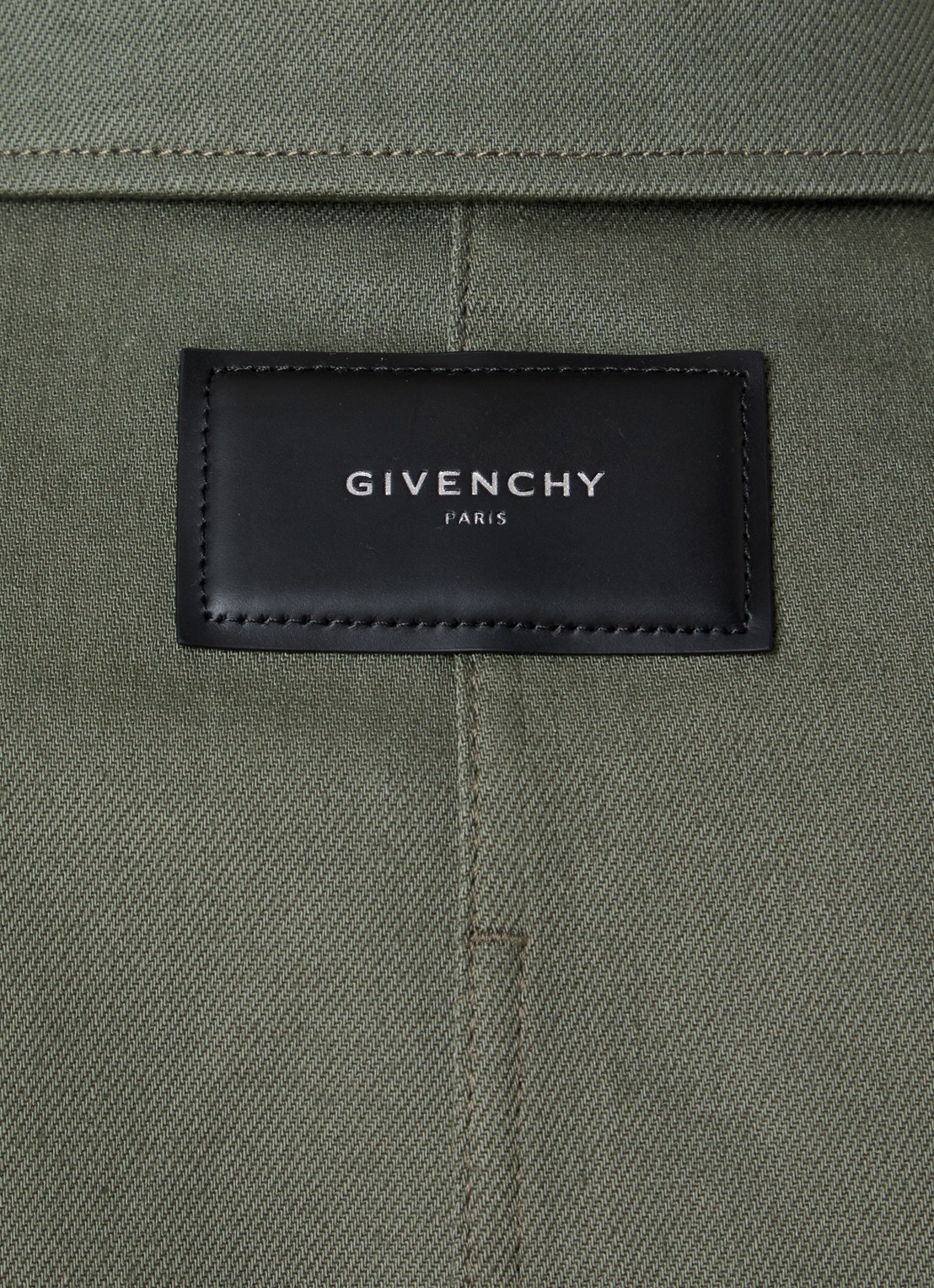 Givenchy Overshirt van denim met opgestikte zak - detail 4 legergroen