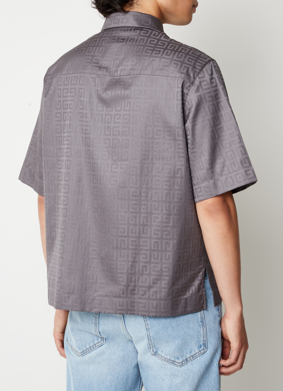Givenchy Oversized fit overhemd met logoprint  - achterkant grijs