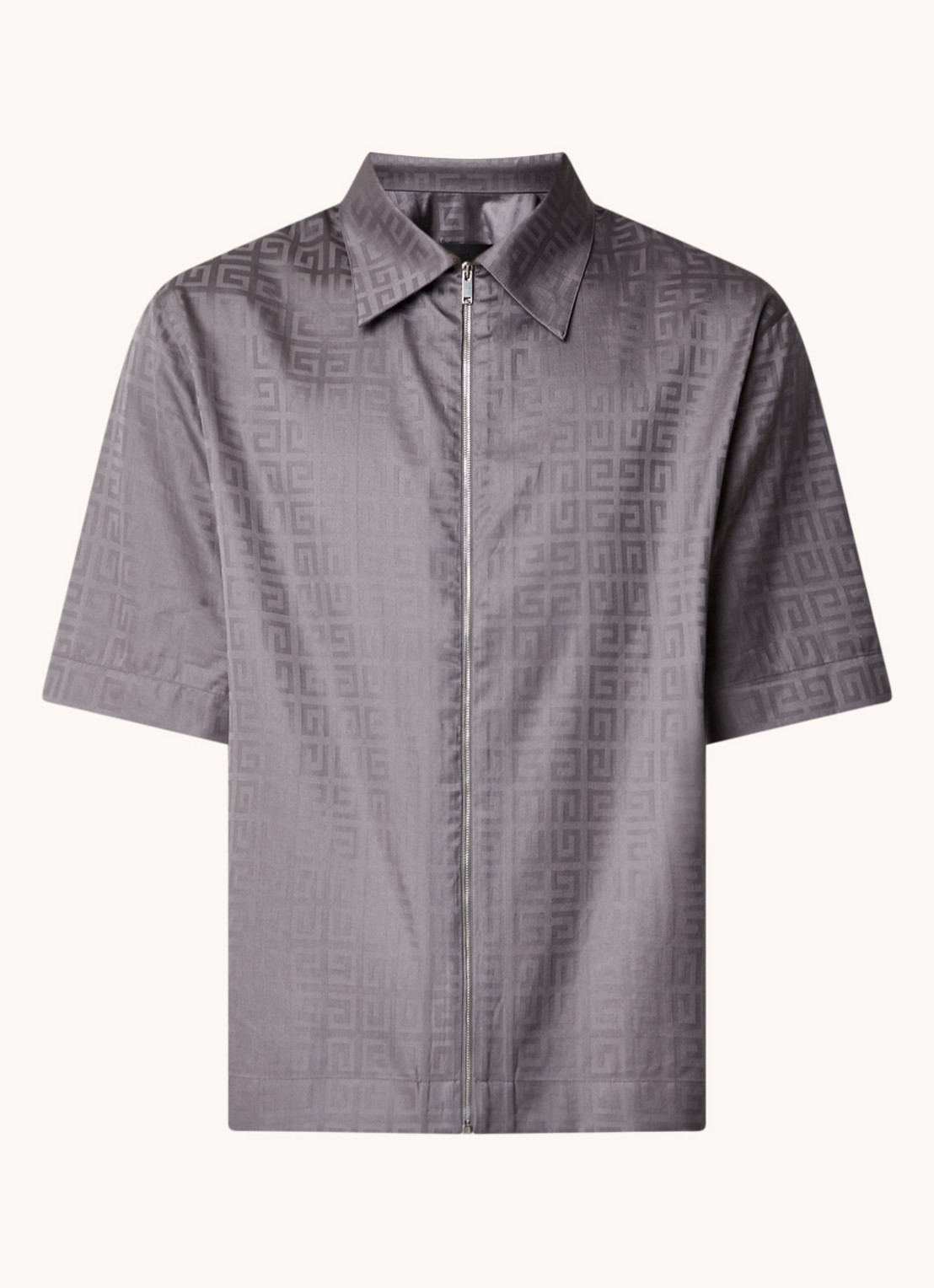 Givenchy Oversized fit overhemd met logoprint  - voorkant 2 grijs