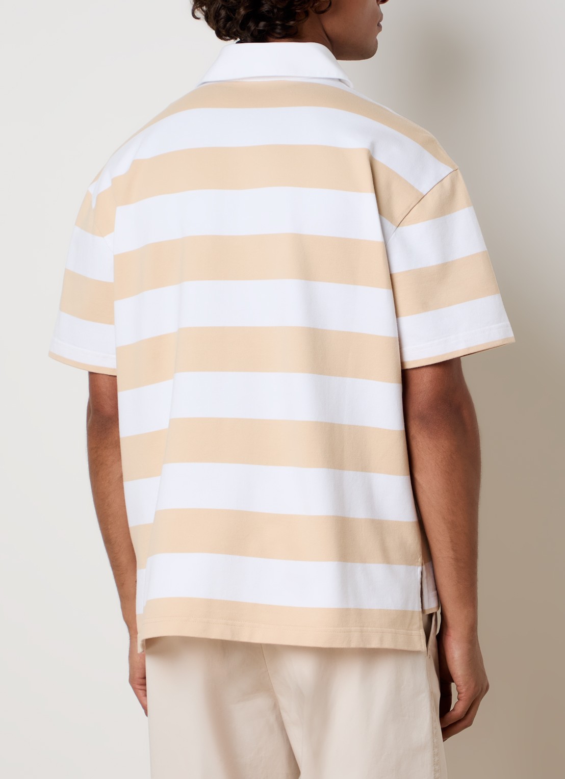 Givenchy Polo met logo en streepprint - achterkant 5 beige