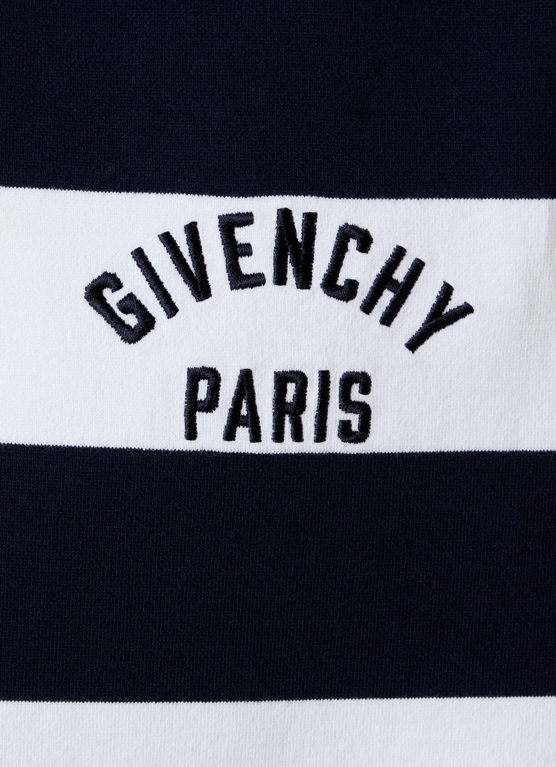 Givenchy Polo met logo en streepprint - detail 4 donkerblauw