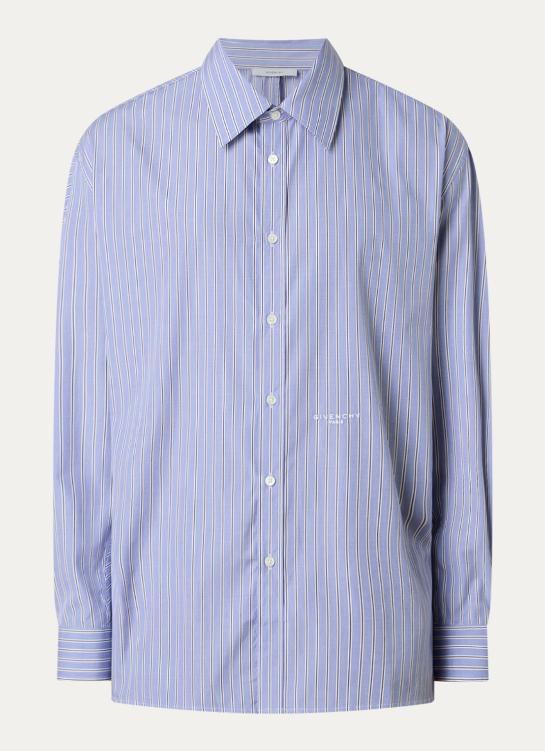 Givenchy Regular fit overhemd met streepprint - voorkant donkerblauw