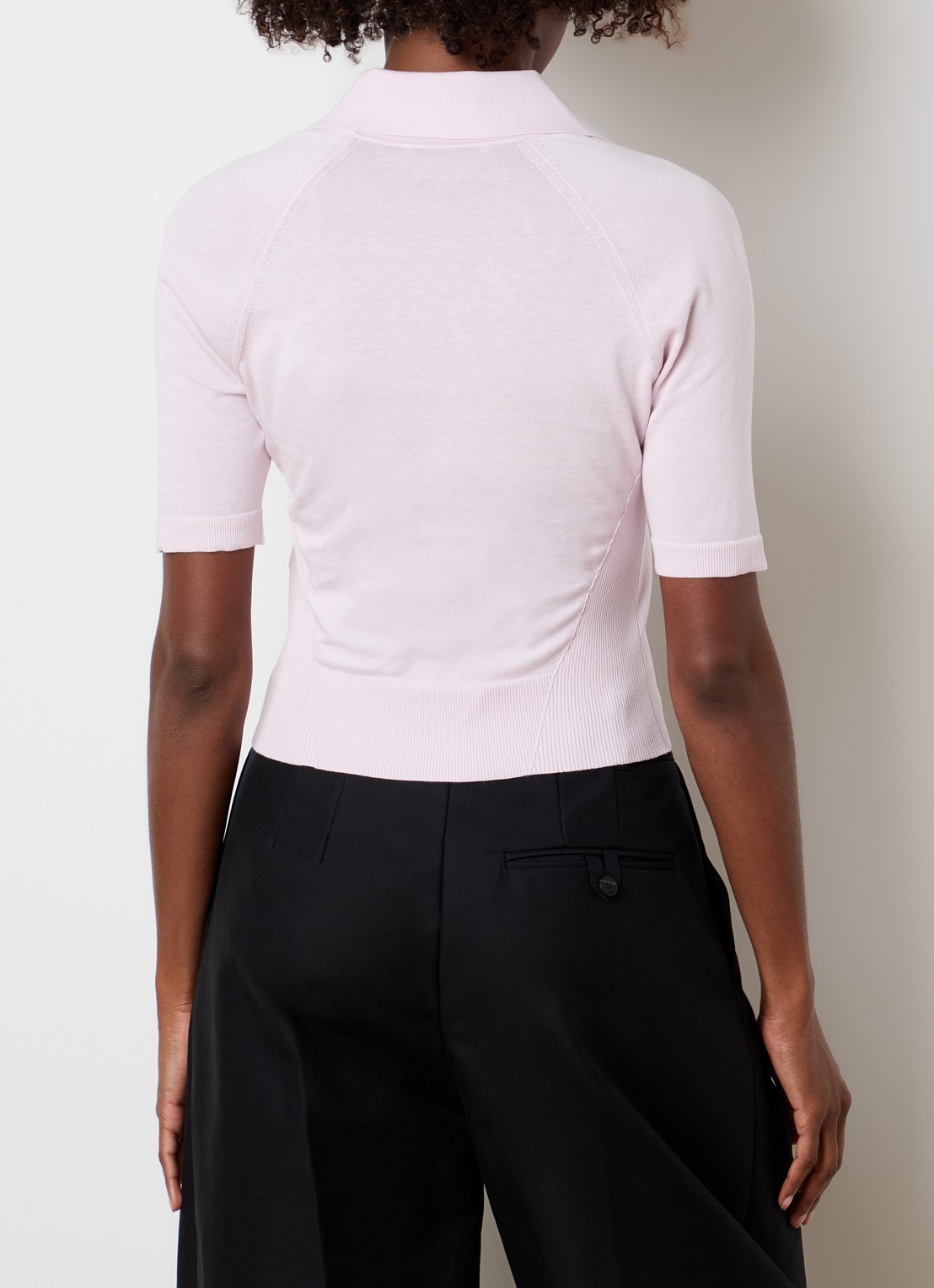 Givenchy Regular fit polo in zijdeblend met logo - achterkant roze
