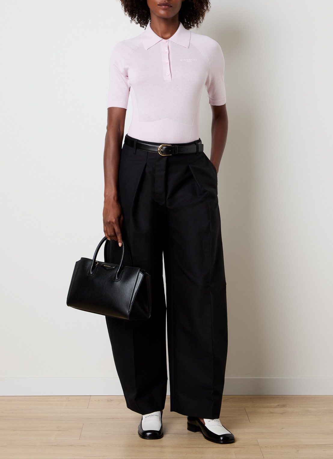 Givenchy Regular fit polo in zijdeblend met logo - voorkant 5 roze