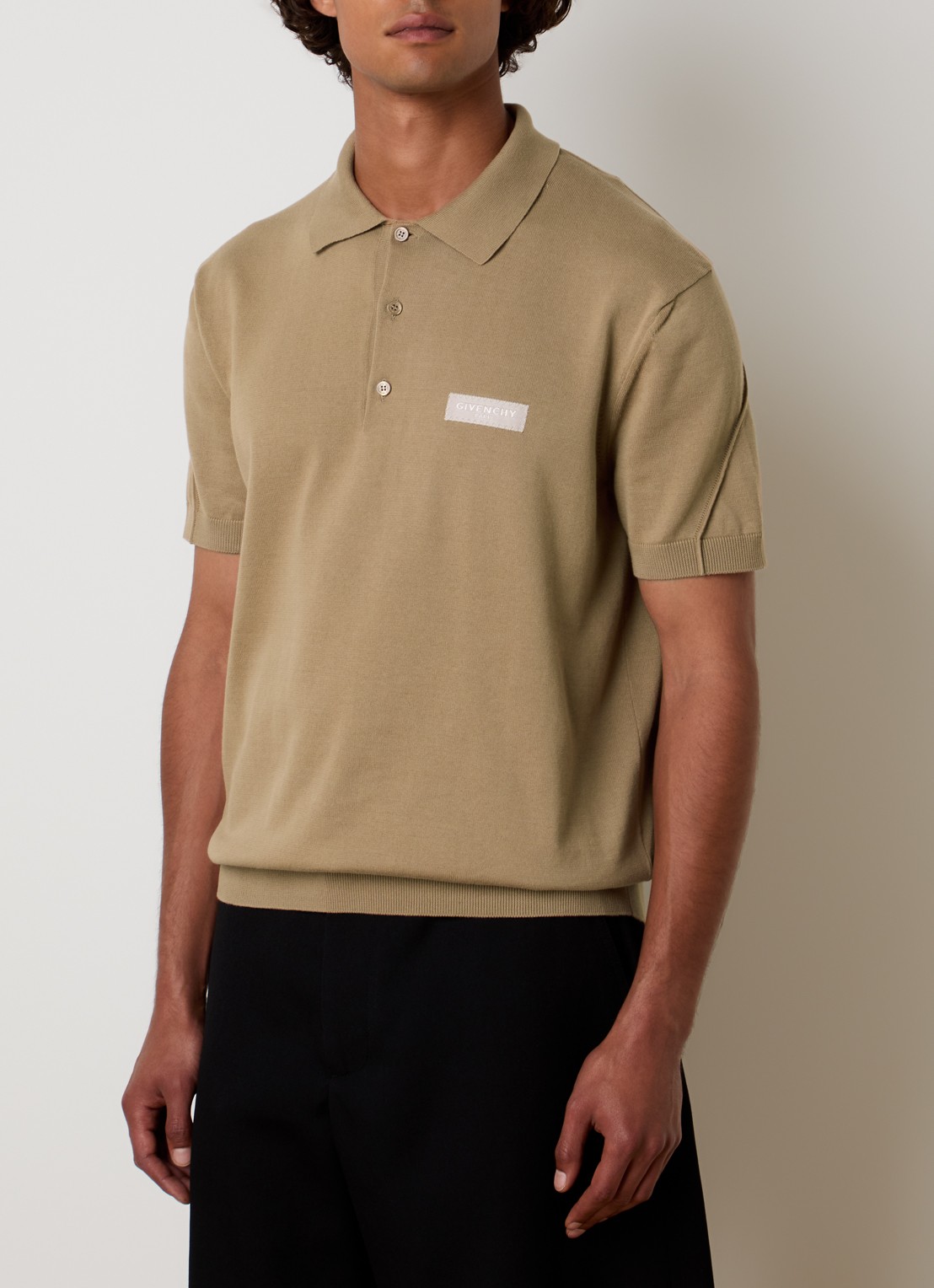 Givenchy Regular fit polo met logoborduring - detail 3 camel