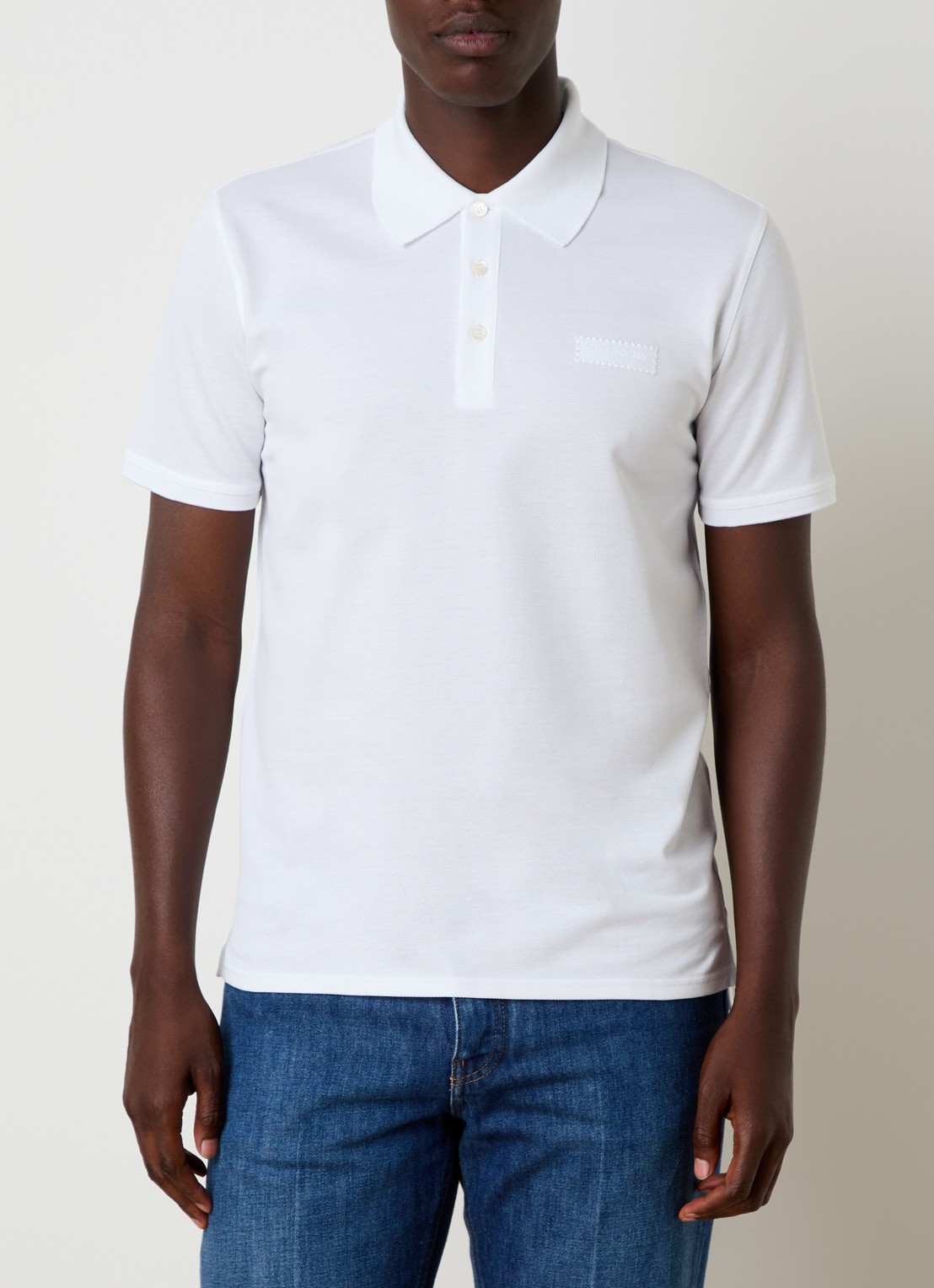 Givenchy Regular fit polo van piqué katoen met logo - detail 4 wit