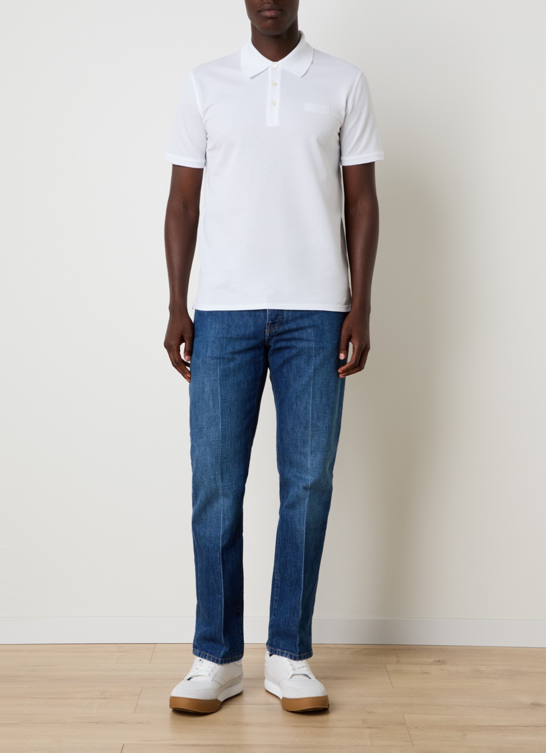 Givenchy Regular fit polo van piqué katoen met logo - voorkant 3 wit