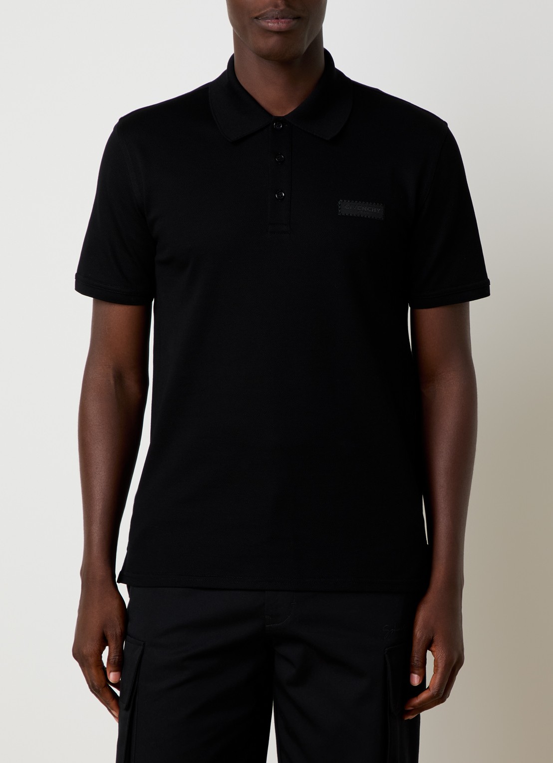 Givenchy Regular fit polo van piqué katoen met logo - detail 3 zwart