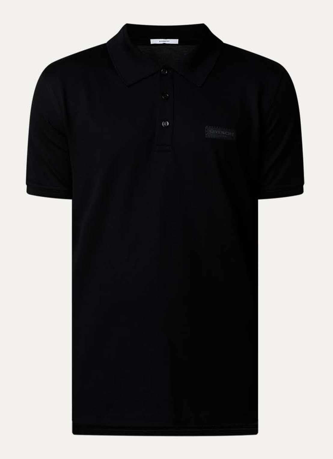 Givenchy Regular fit polo van piqué katoen met logo - voorkant zwart