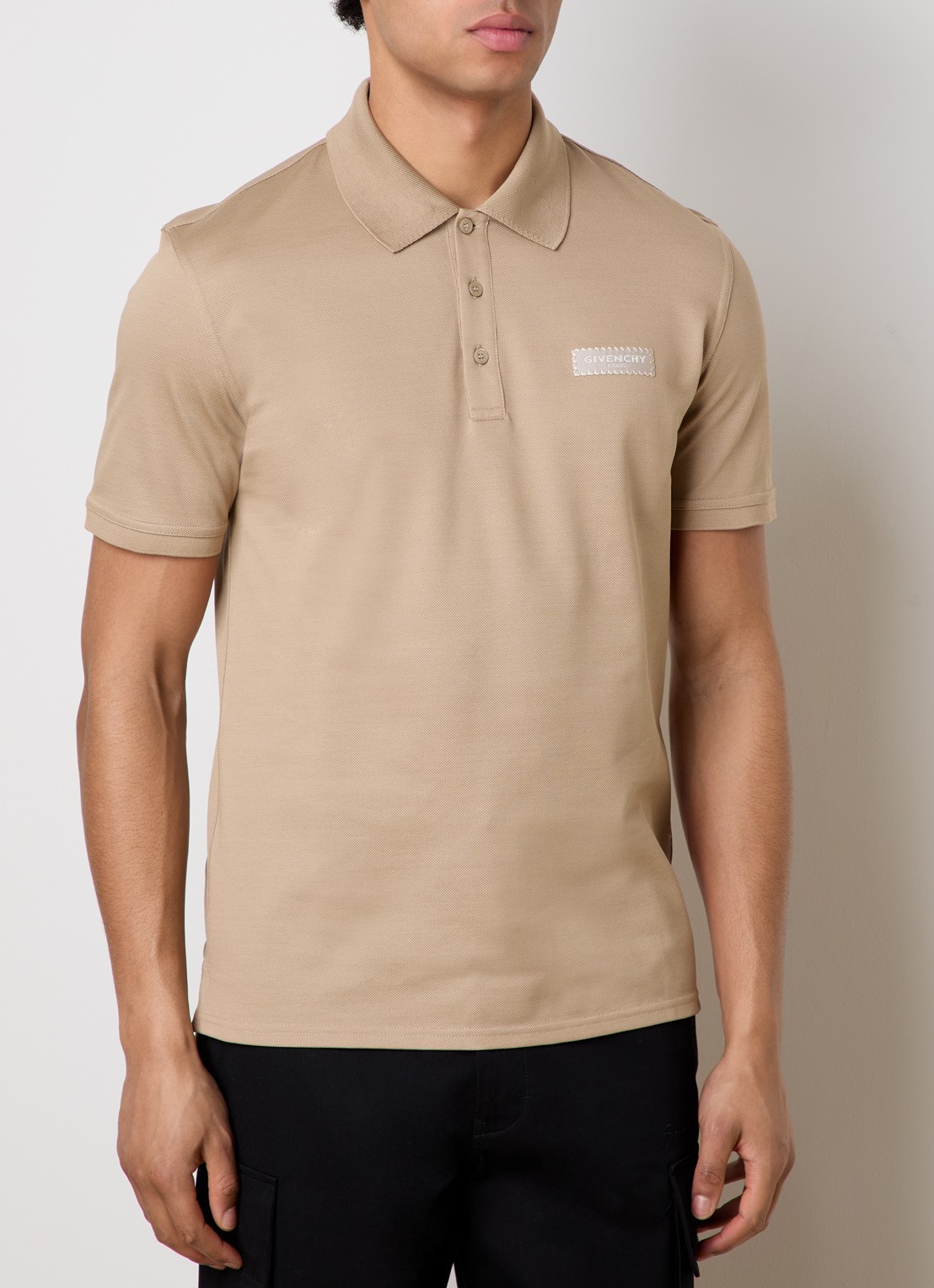 Givenchy Regular fit polo van piqué katoen met logo - detail 2 beige
