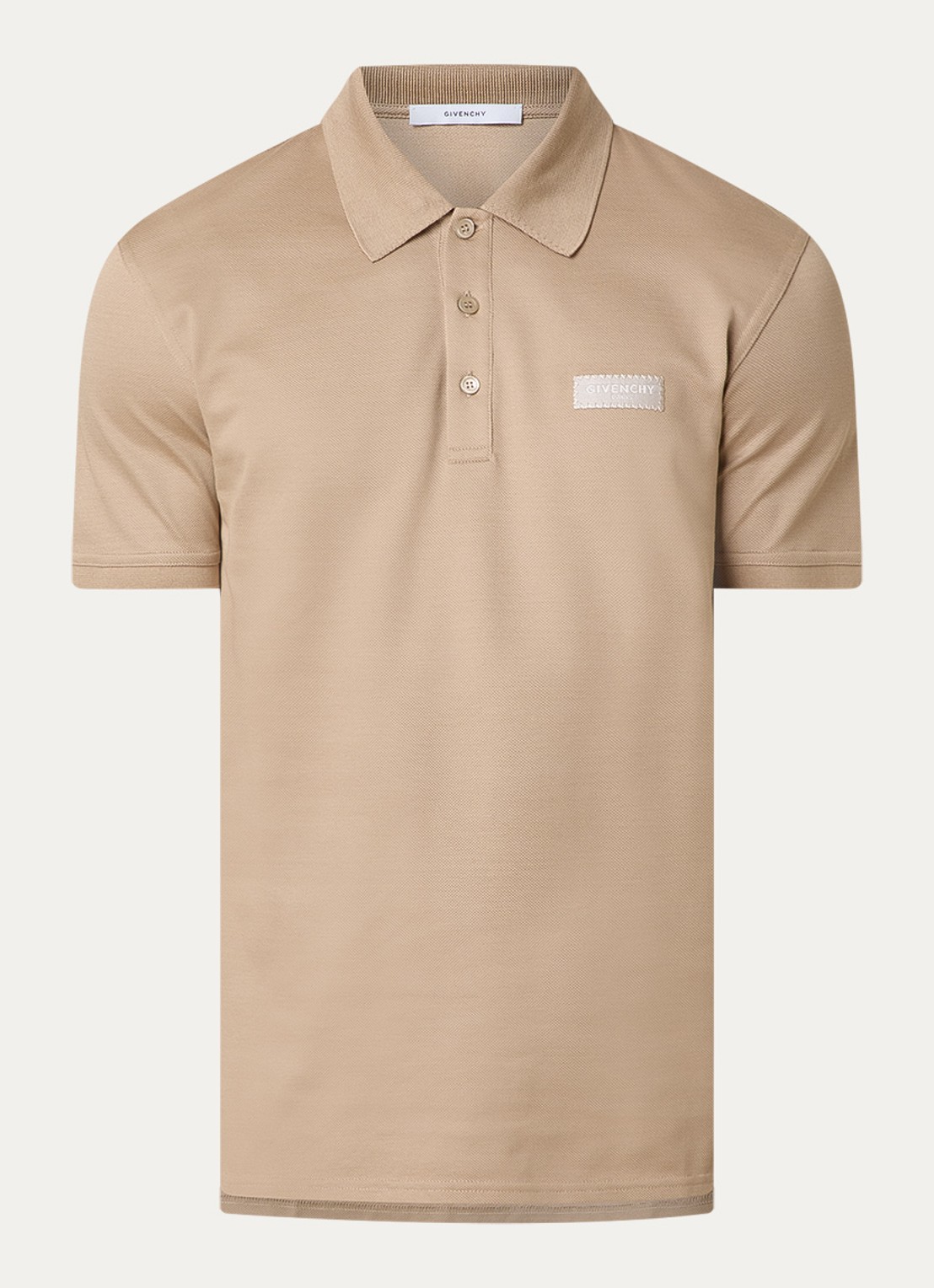 Givenchy Regular fit polo van piqué katoen met logo - voorkant 4 beige