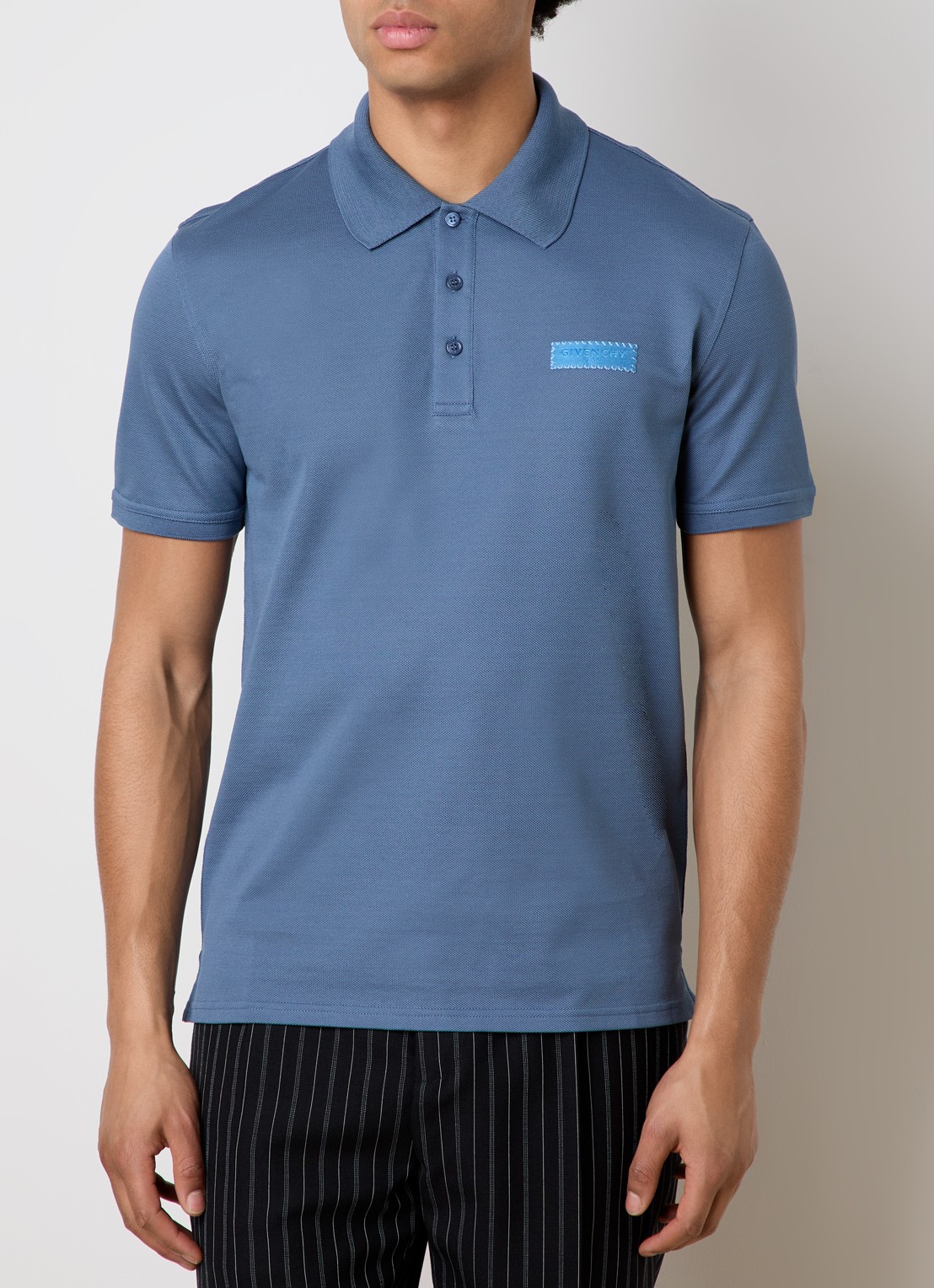 Givenchy Regular fit polo van piqué katoen met logo - detail blauw