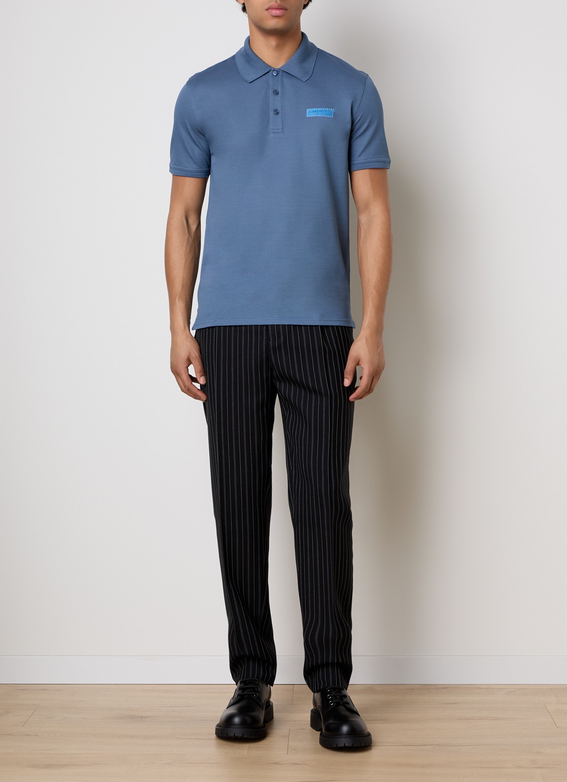 Givenchy Regular fit polo van piqué katoen met logo - voorkant 4 blauw