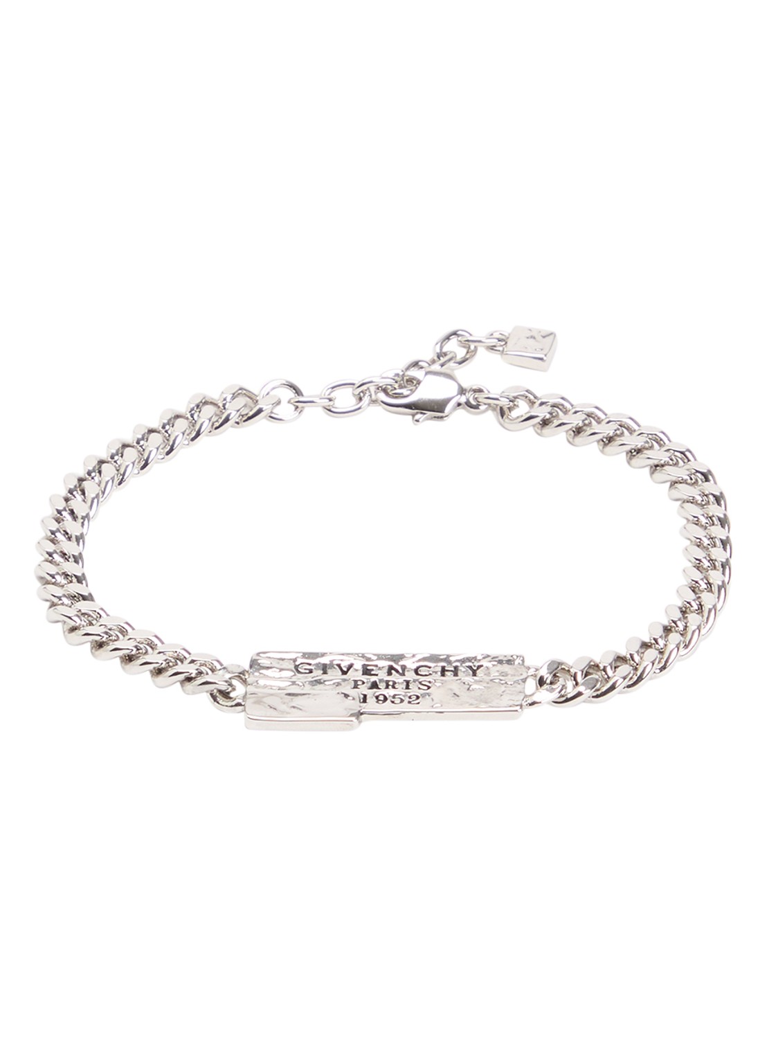 Givenchy Schakelarmband met logo - voorkant zilver