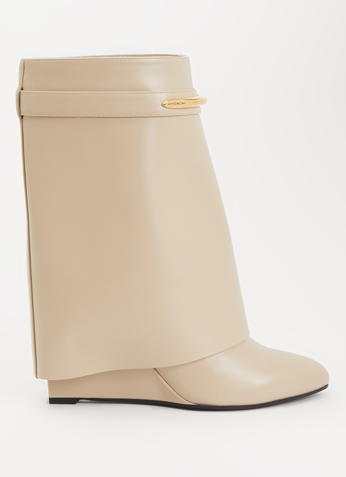 Givenchy Shark enkellaarsje van kalfsleer - voorkant beige