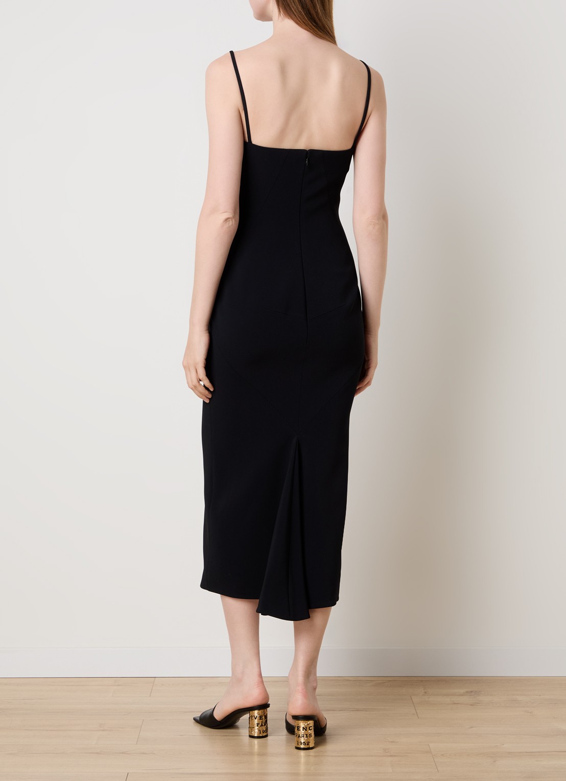 Givenchy Sliced midi jurk  - achterkant 3 zwart