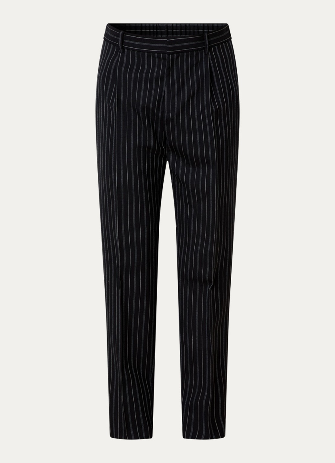 Givenchy Slim fit pantalon van wol met streepprint en steekzakken - voorkant zwart